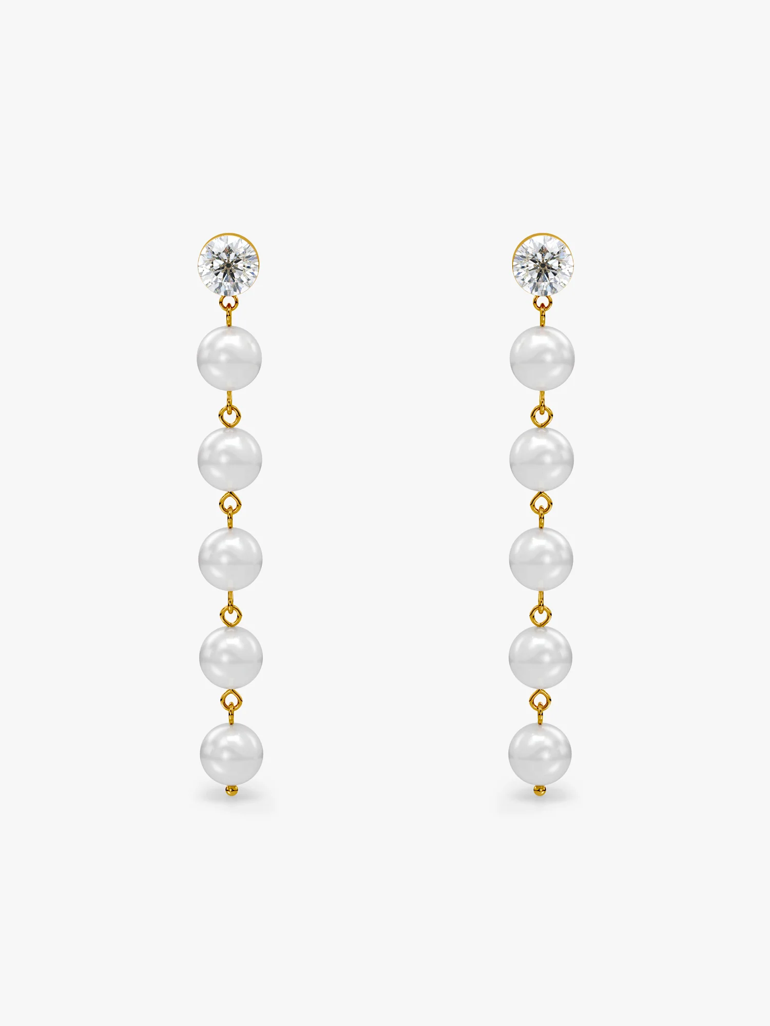Gold Plated Moon Stack Danglers