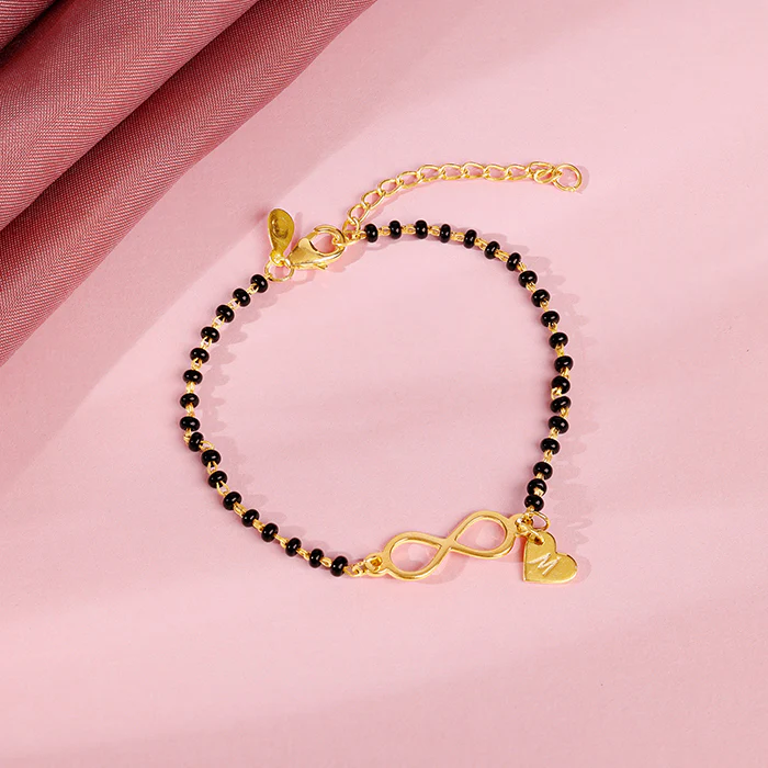 Golden Personalised Infinity Love Mangalsutra Bracelet - Image 2