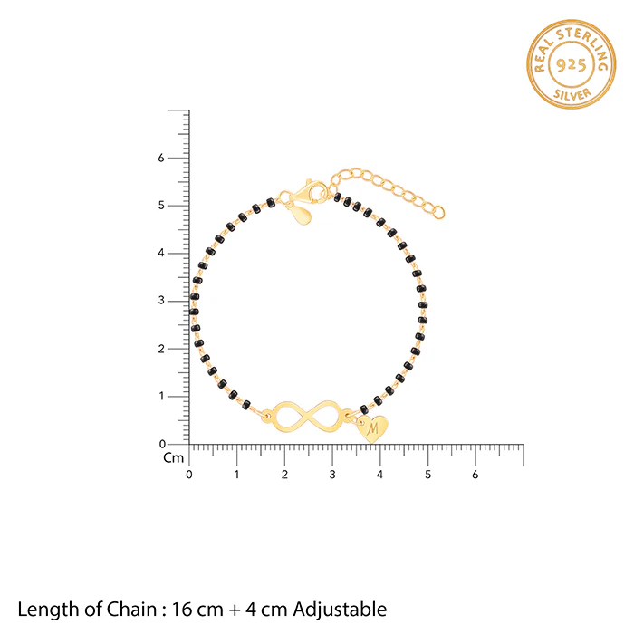 Golden Personalised Infinity Love Mangalsutra Bracelet - Image 4