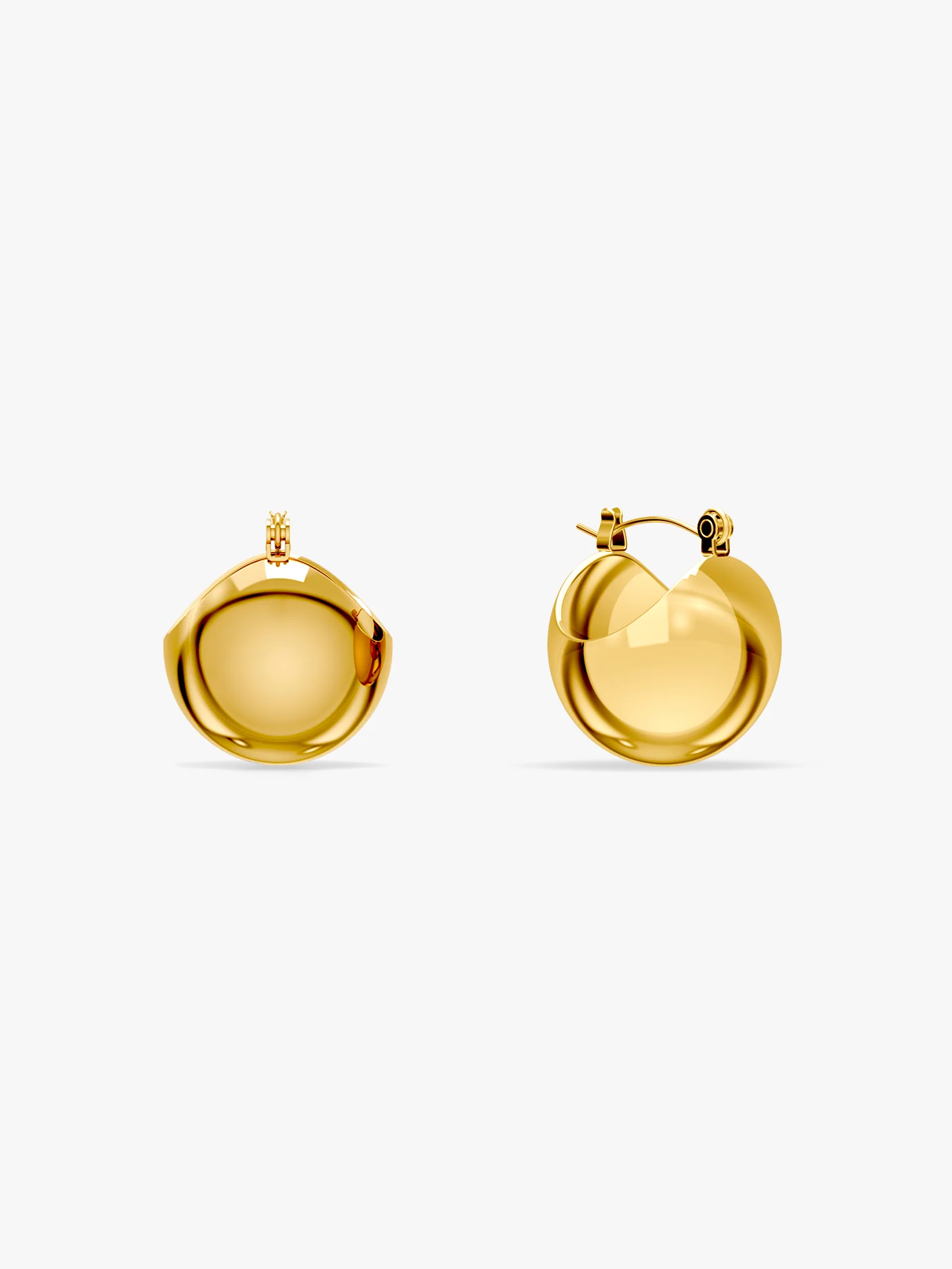 Gold Plated Ship Hoop Earrings - Image 3