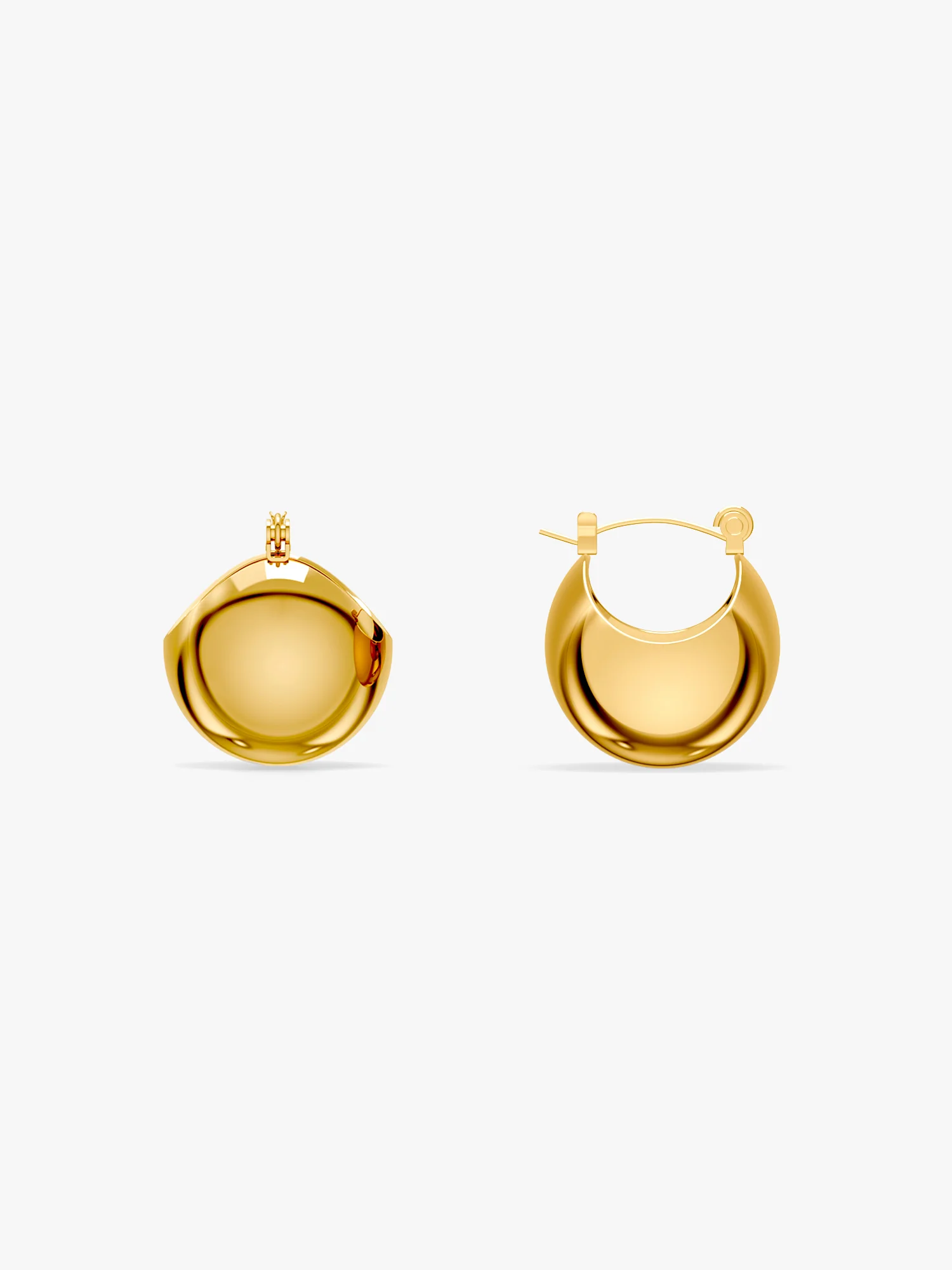 Gold Plated Ship Hoop Earrings - Image 5