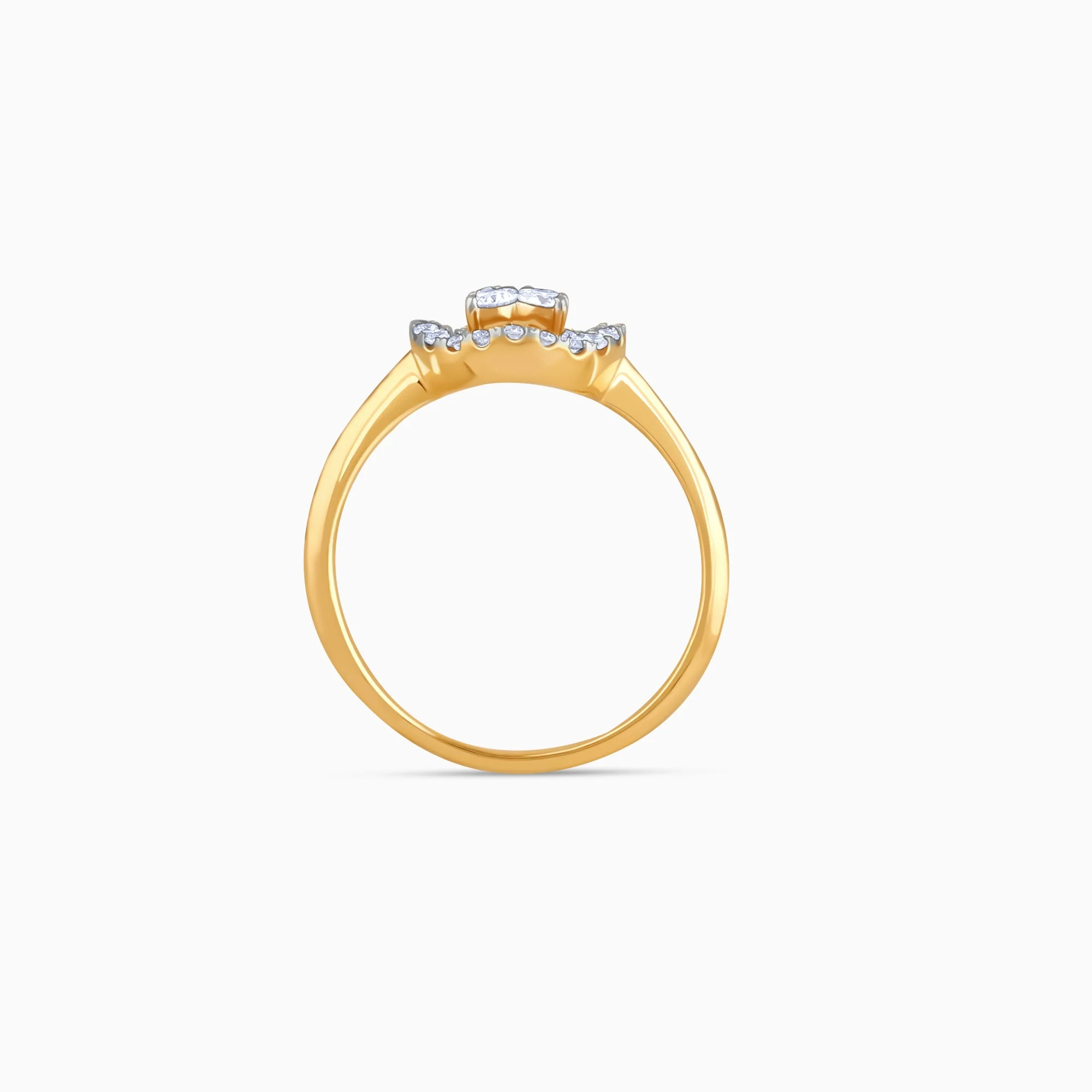 Gold Plumeria Halo Lab Grown Diamond Ring - Image 5