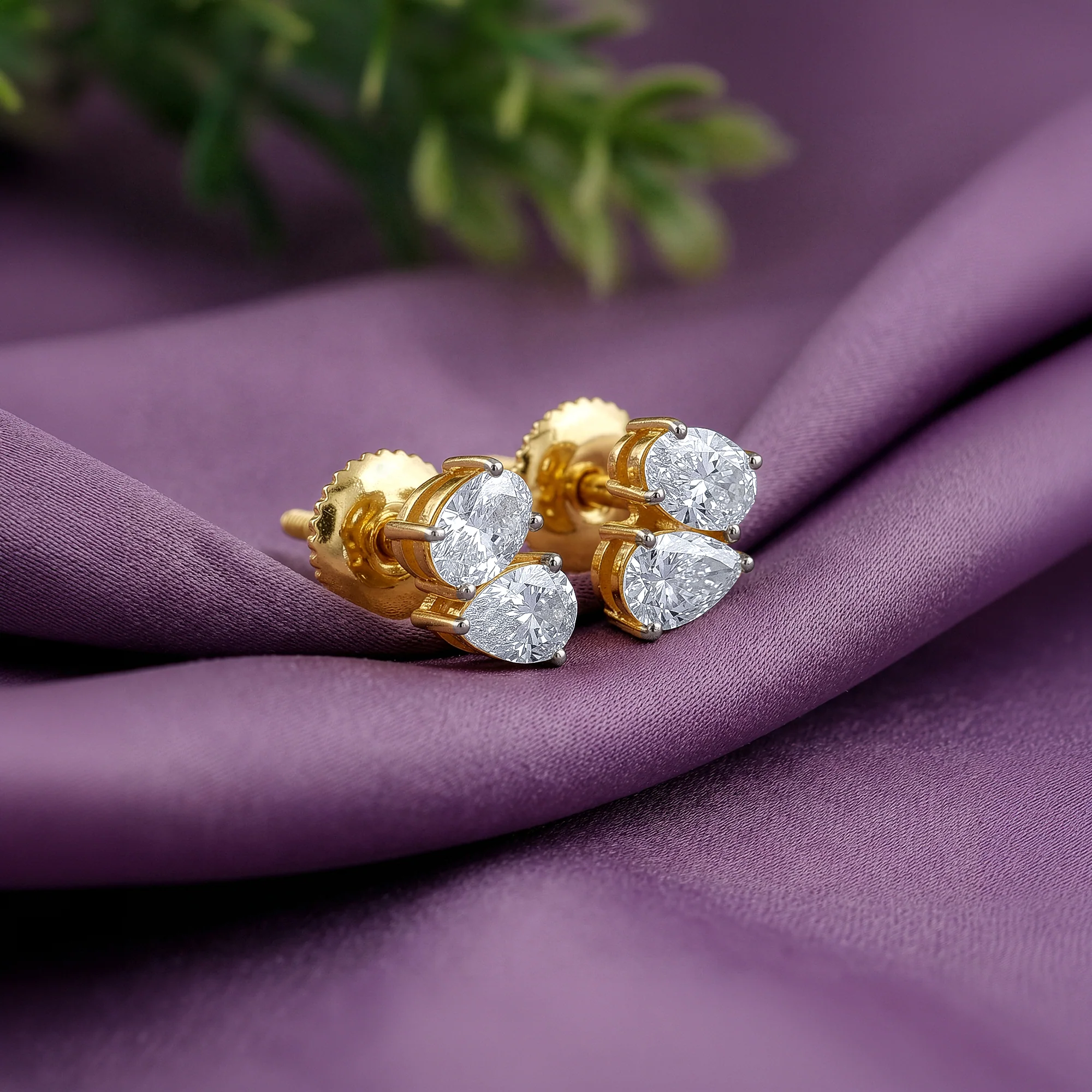 Gold Poised Glow Lab Grown Diamond Earrings - Image 2