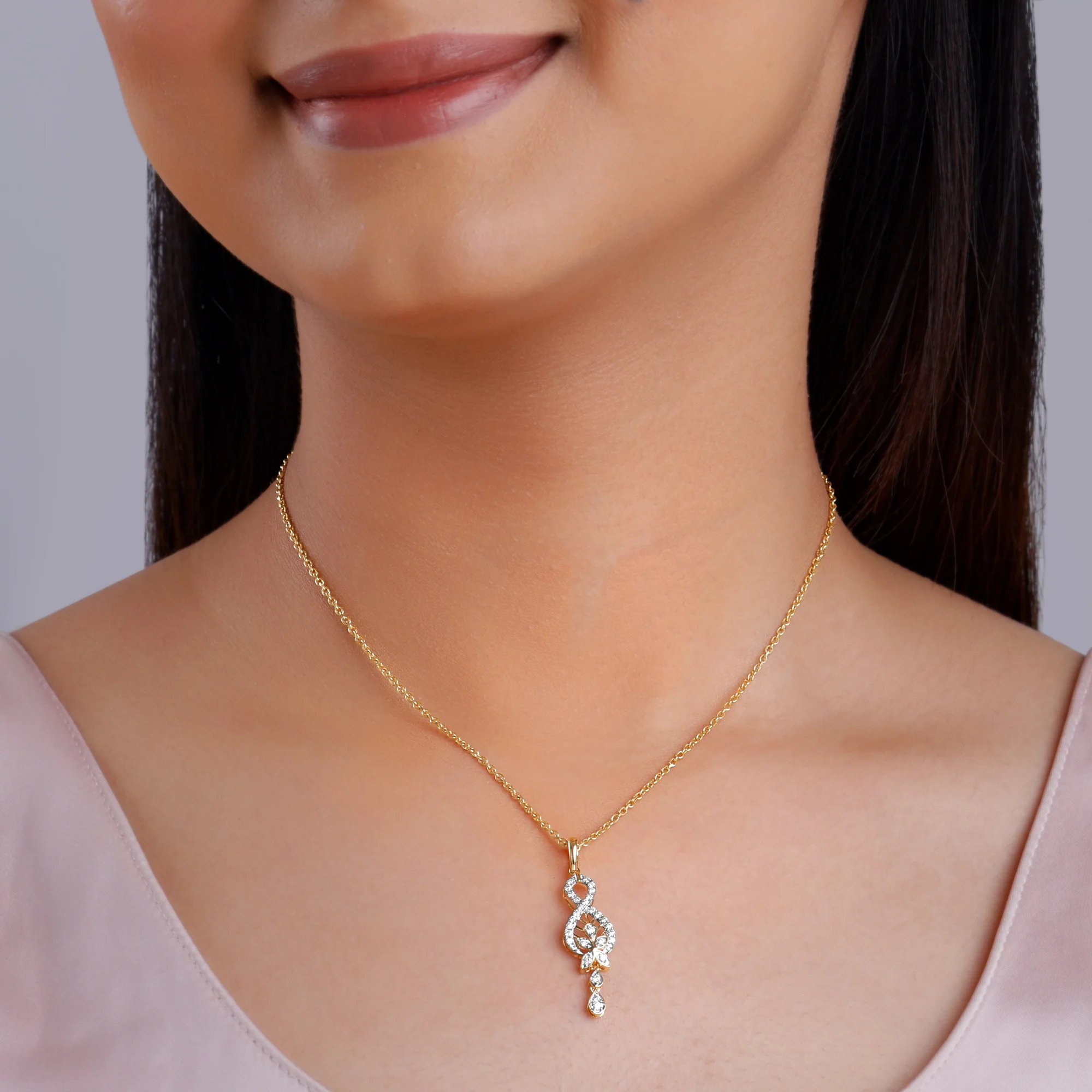 Gold Precious Infinity Lab Grown Diamond Pendant - Image 3