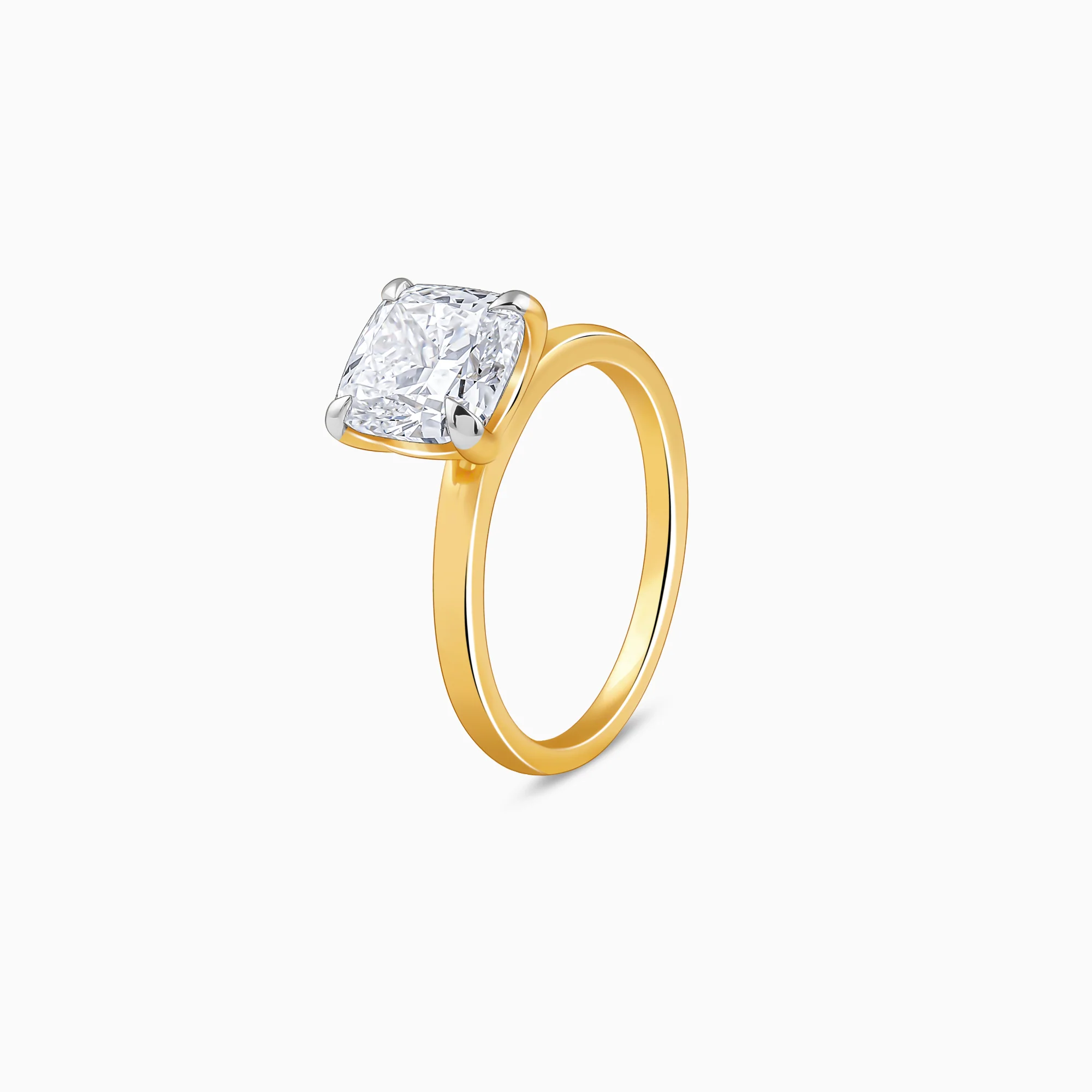 Gold Princess-cut Solitaire Lab Grown Diamond Ring - Image 4