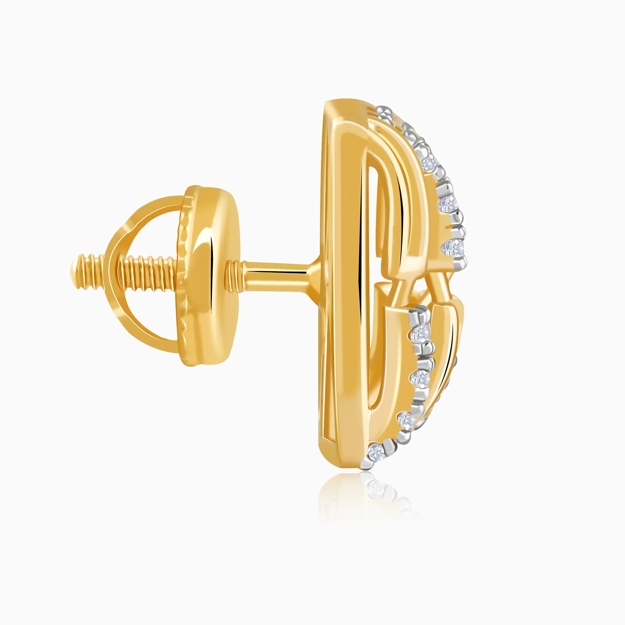 Gold Princess Lab Grown Diamond Stud Earrings - Image 5