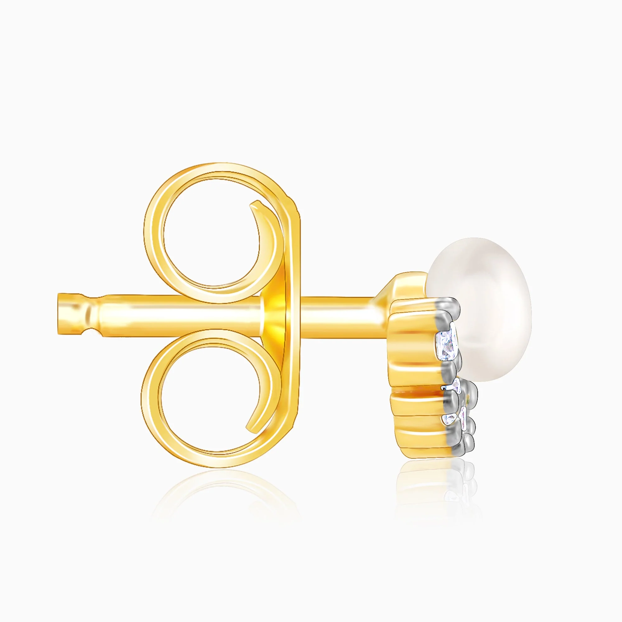 Gold Promise Of Pearl Diamond Earrings - Image 5