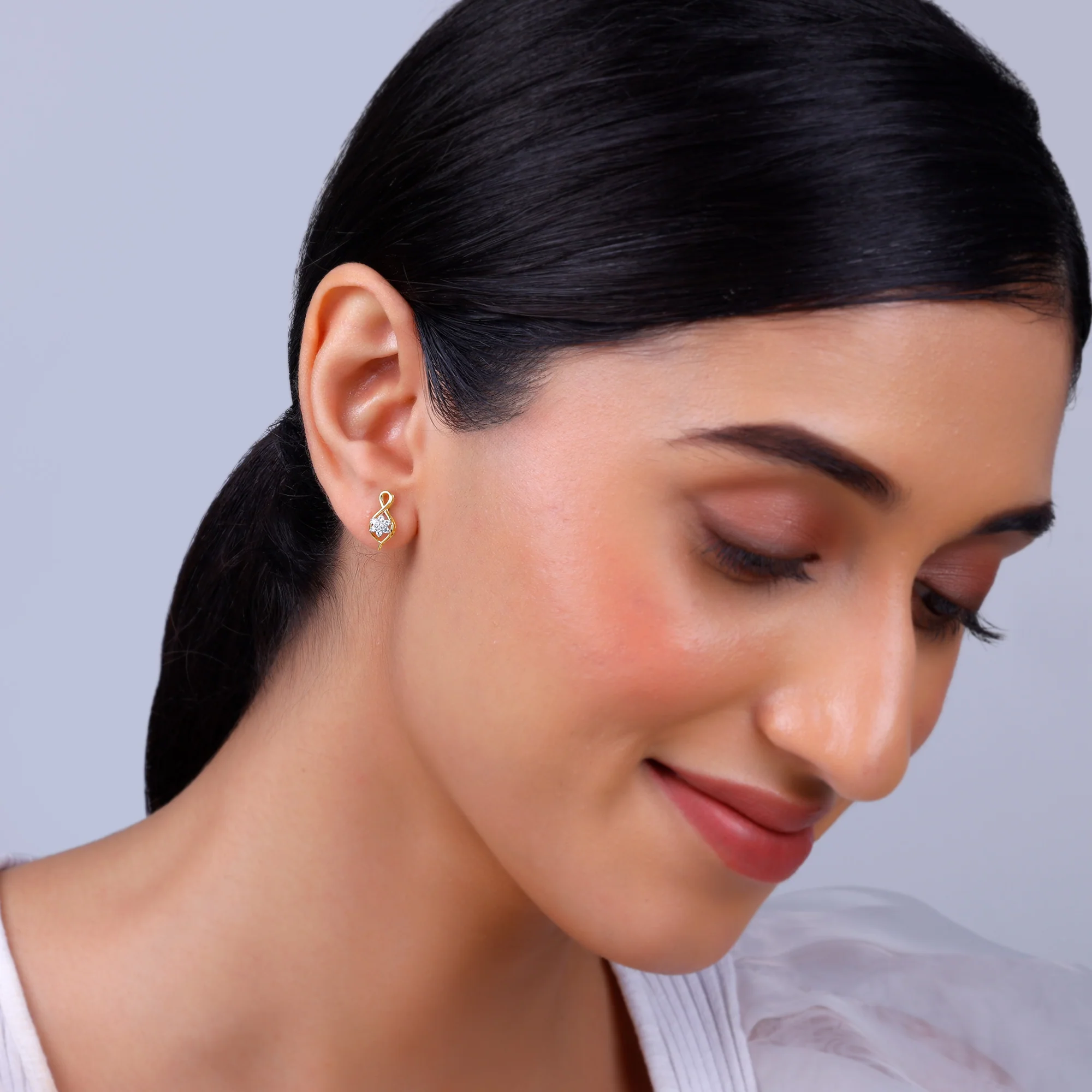 Gold Pure Flora Diamond Earrings - Image 3