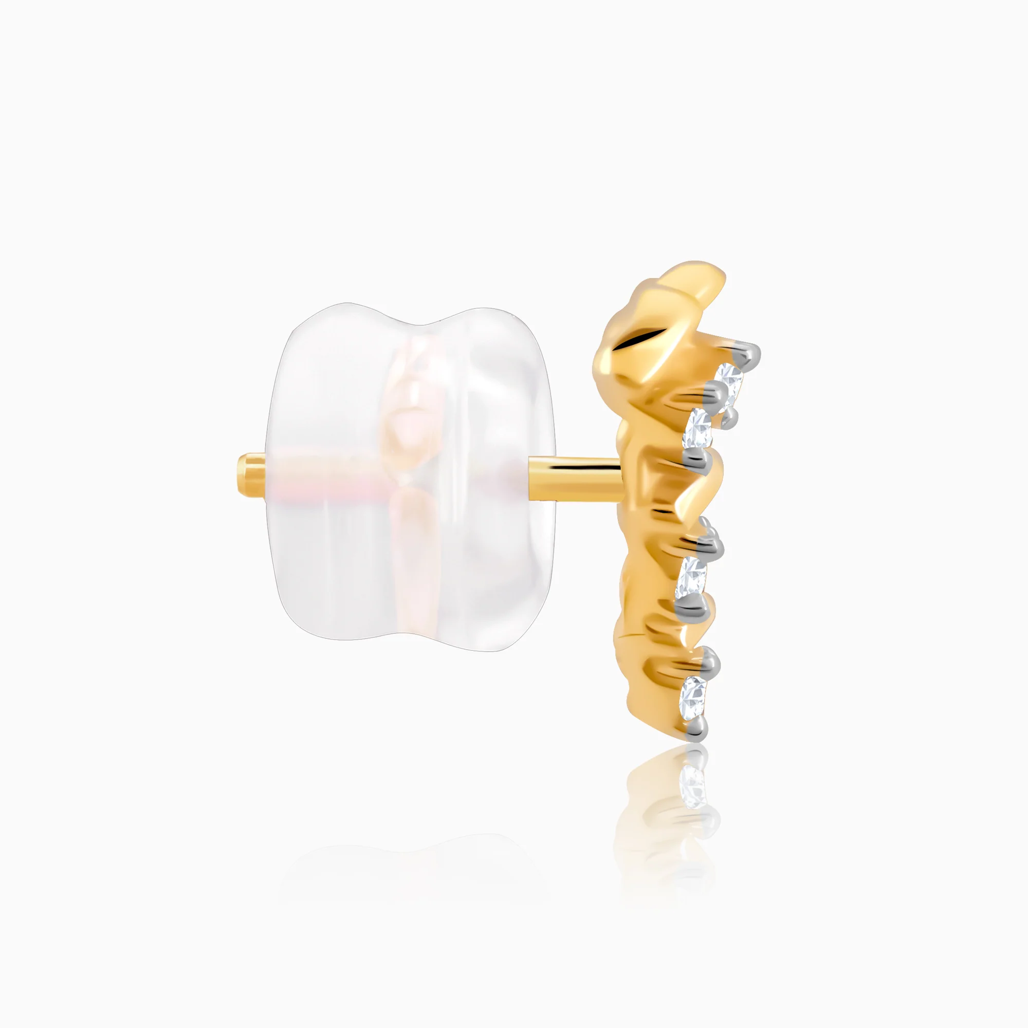 Gold Pyramid Diamond Studs - Image 5
