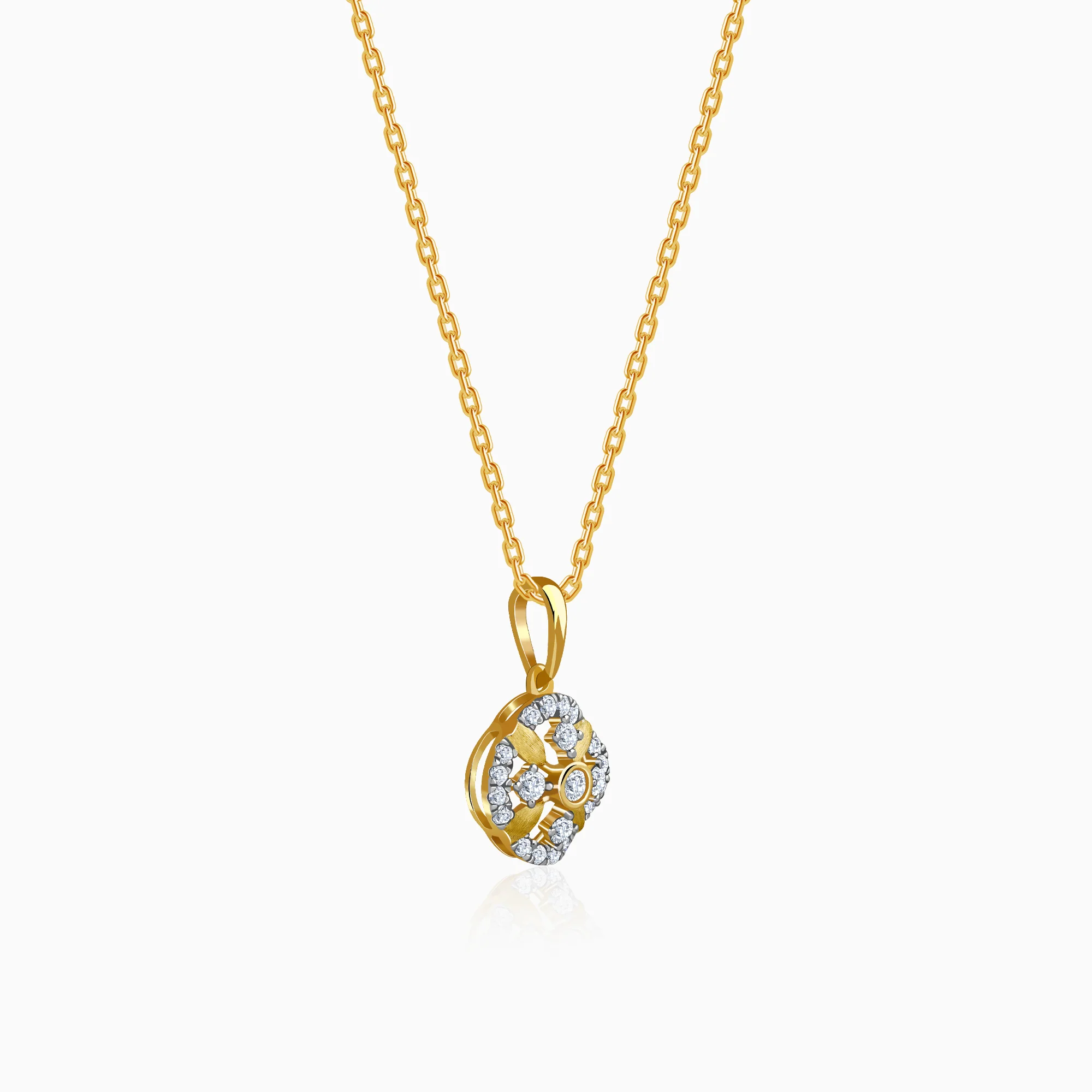 Gold Quiet Flower Lab Grown Diamond Pendant - Image 4