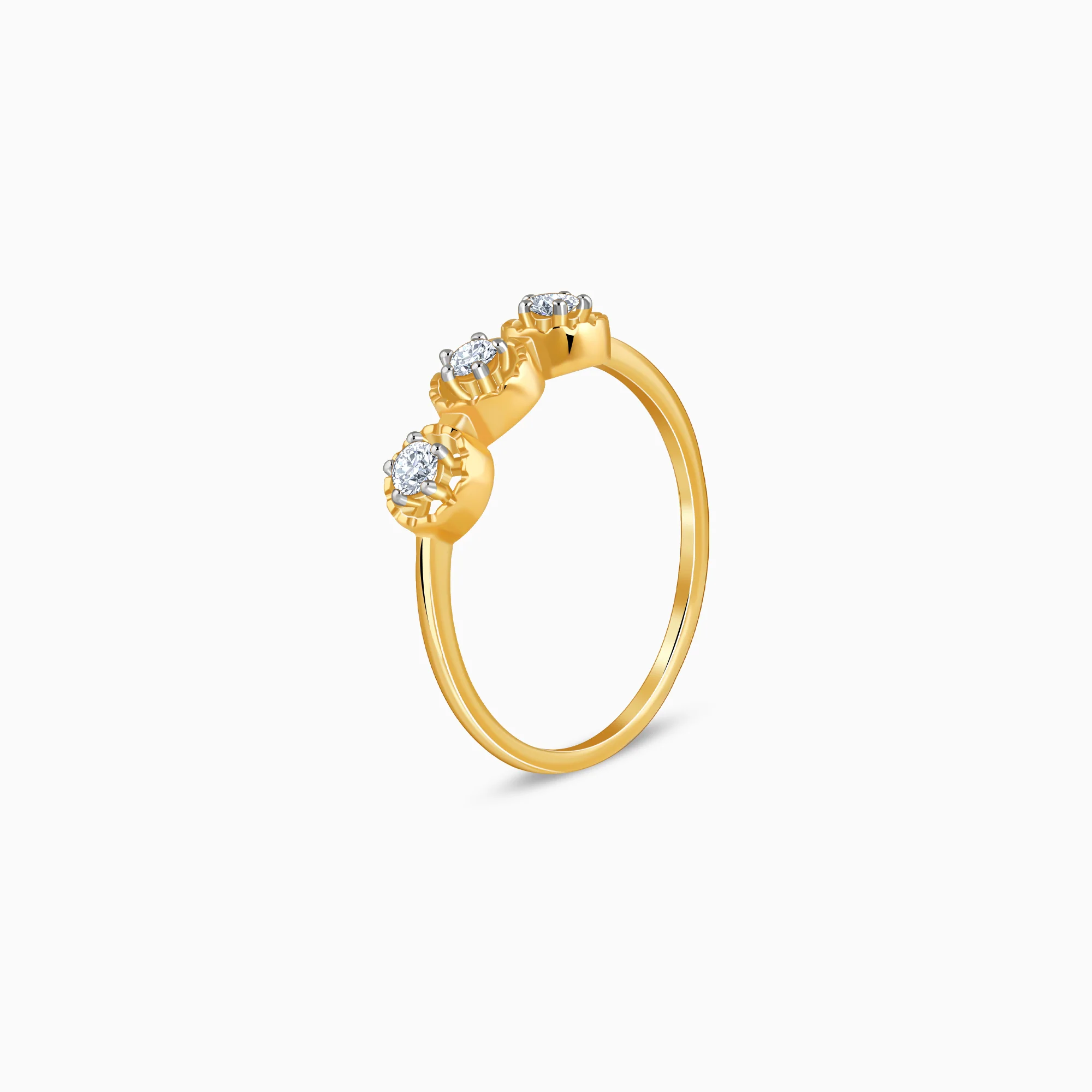 Gold Radiant Circles Lab Grown Diamond Ring - Image 4