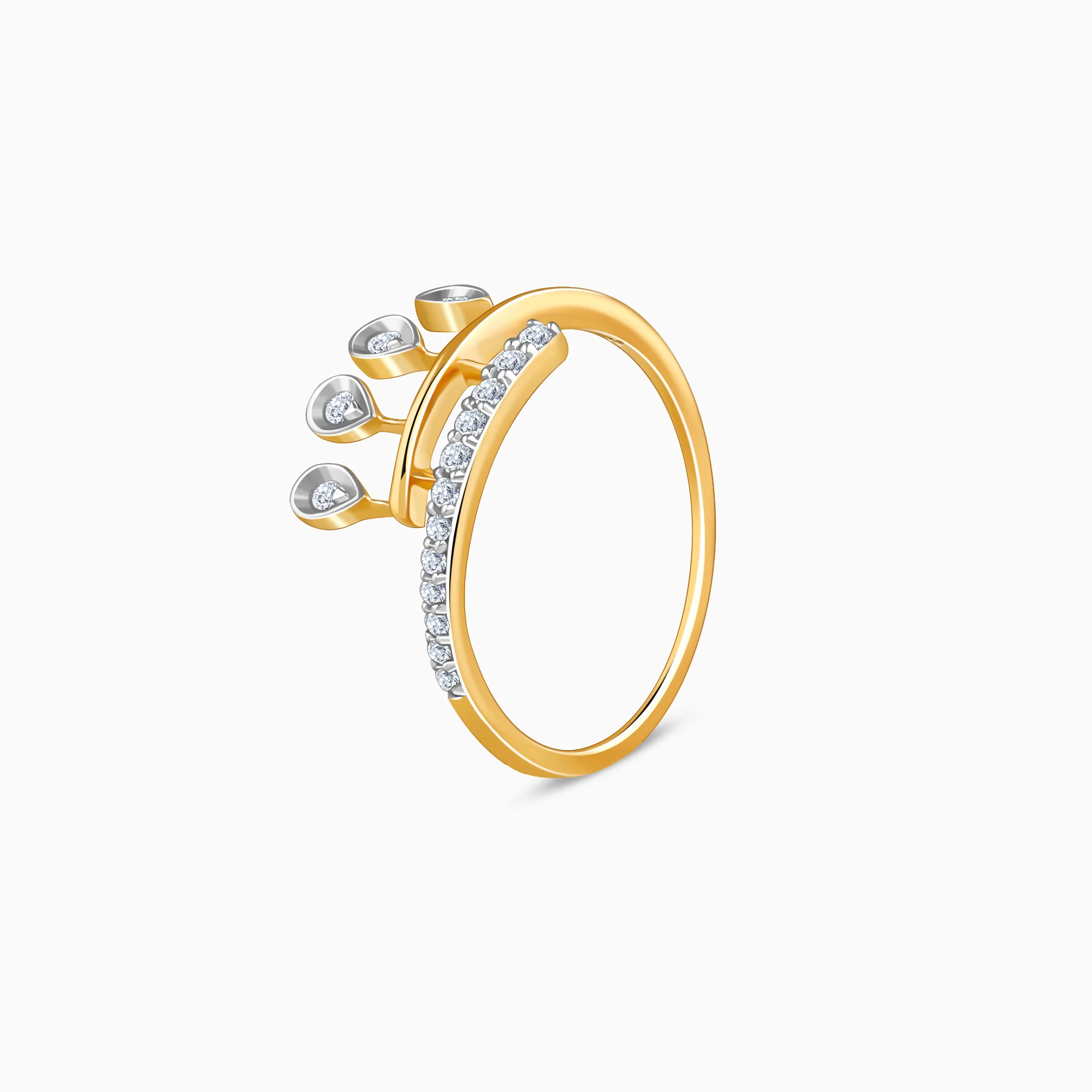 Gold Radiant Drops Lab Grown Diamond Ring - Image 4