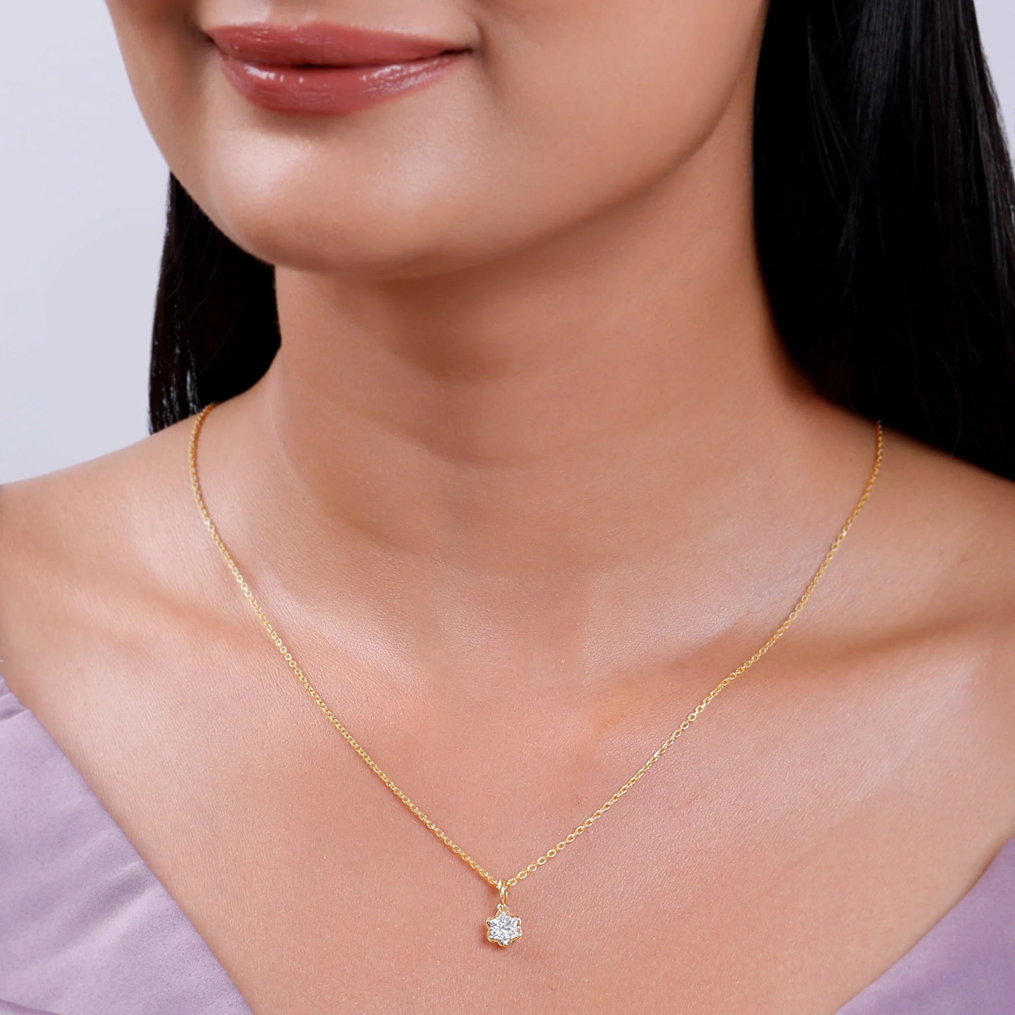 Gold Radiant Lab Grown Diamond Pendant - Image 3
