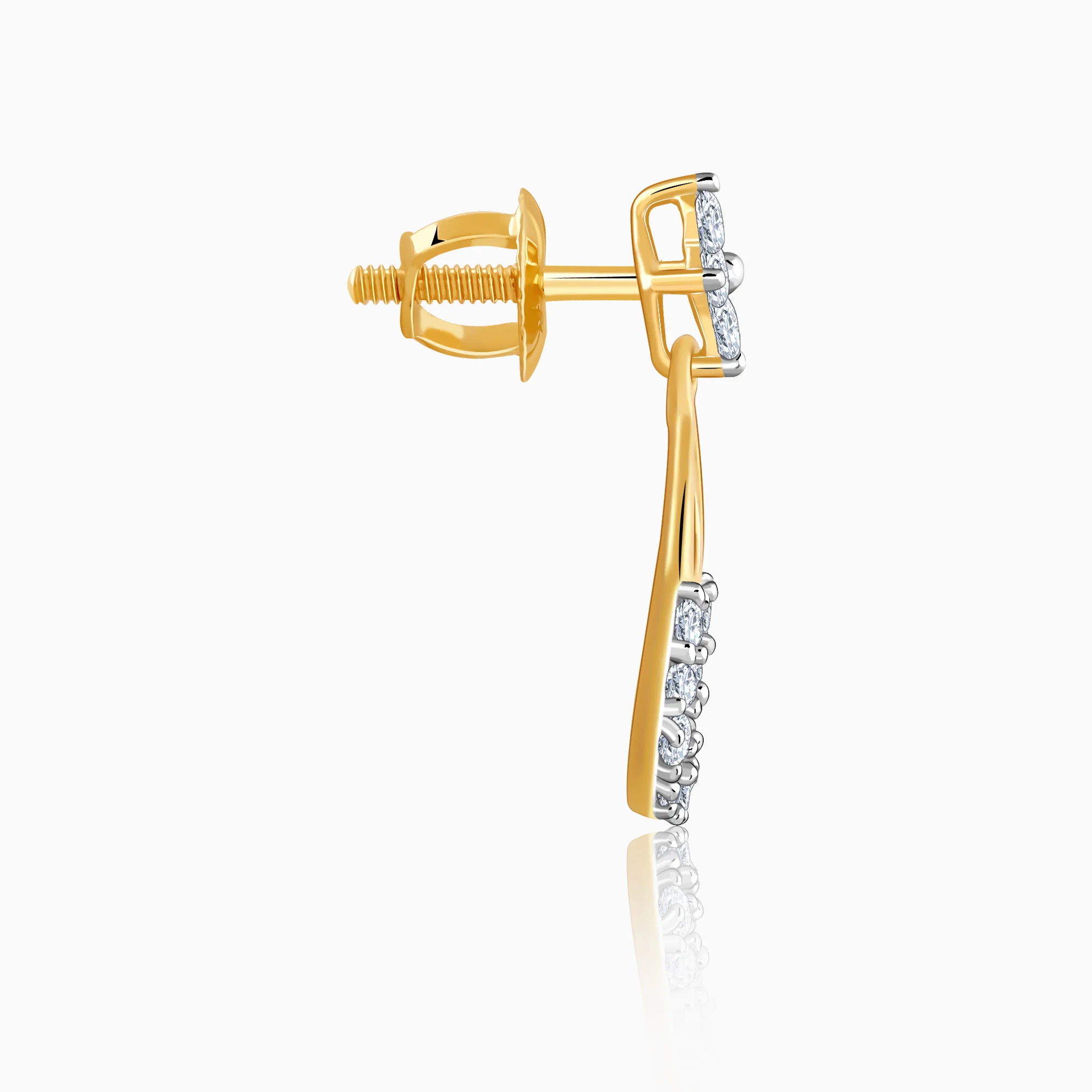 Gold Raindrop Lab Grown Diamond Earrings - Image 5