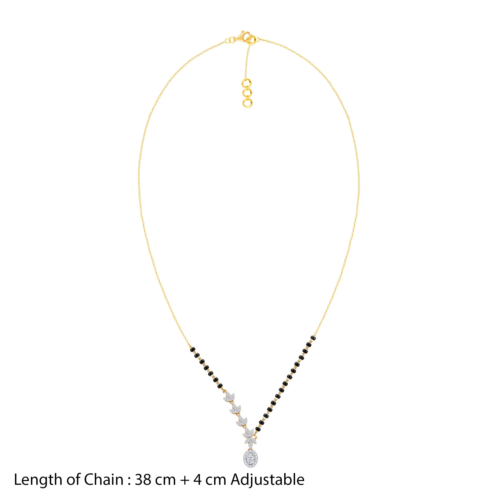 Gold Rhea Solitaire Diamond Mangalsutra - Image 4
