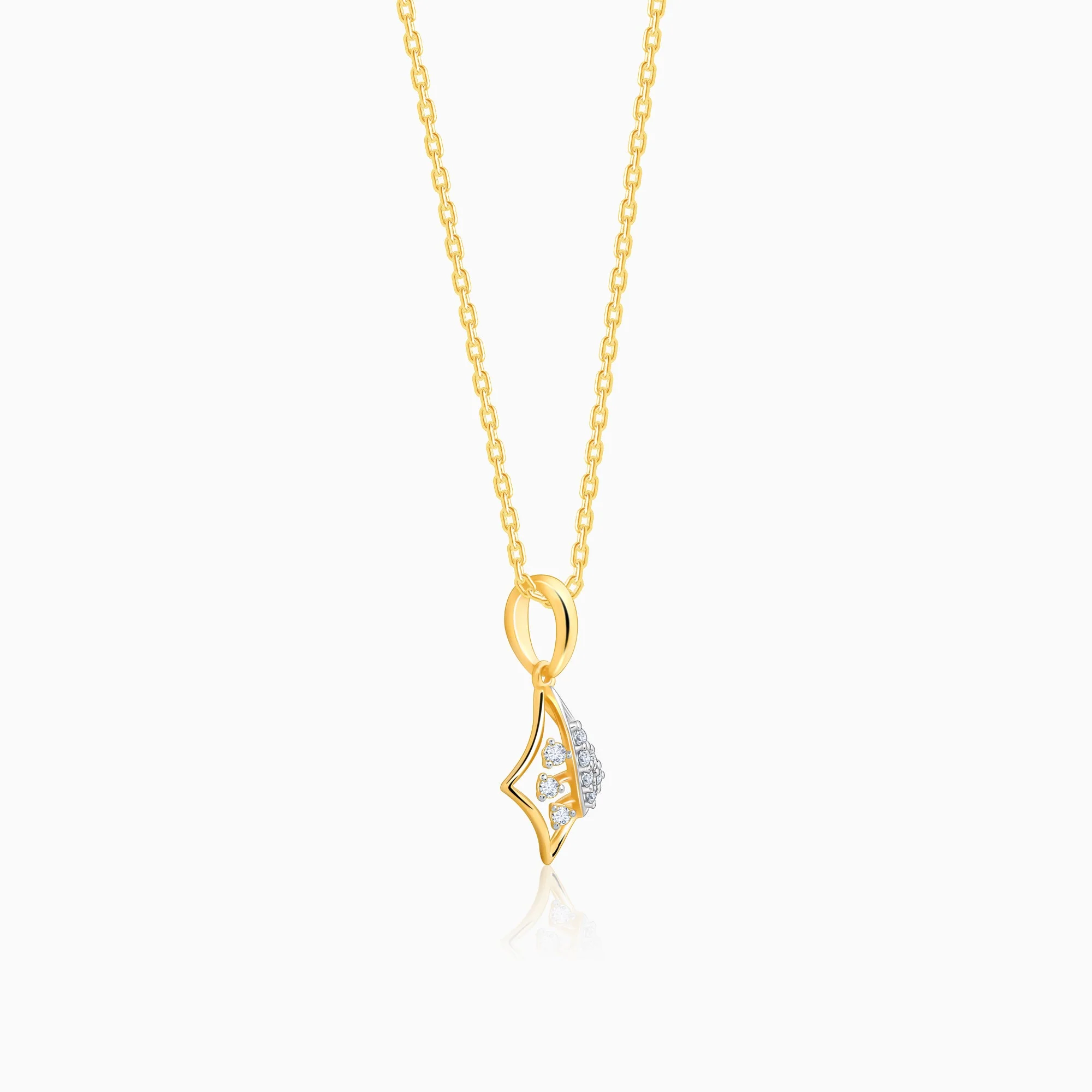 Gold Rhombus Diamond Pendant - Image 4