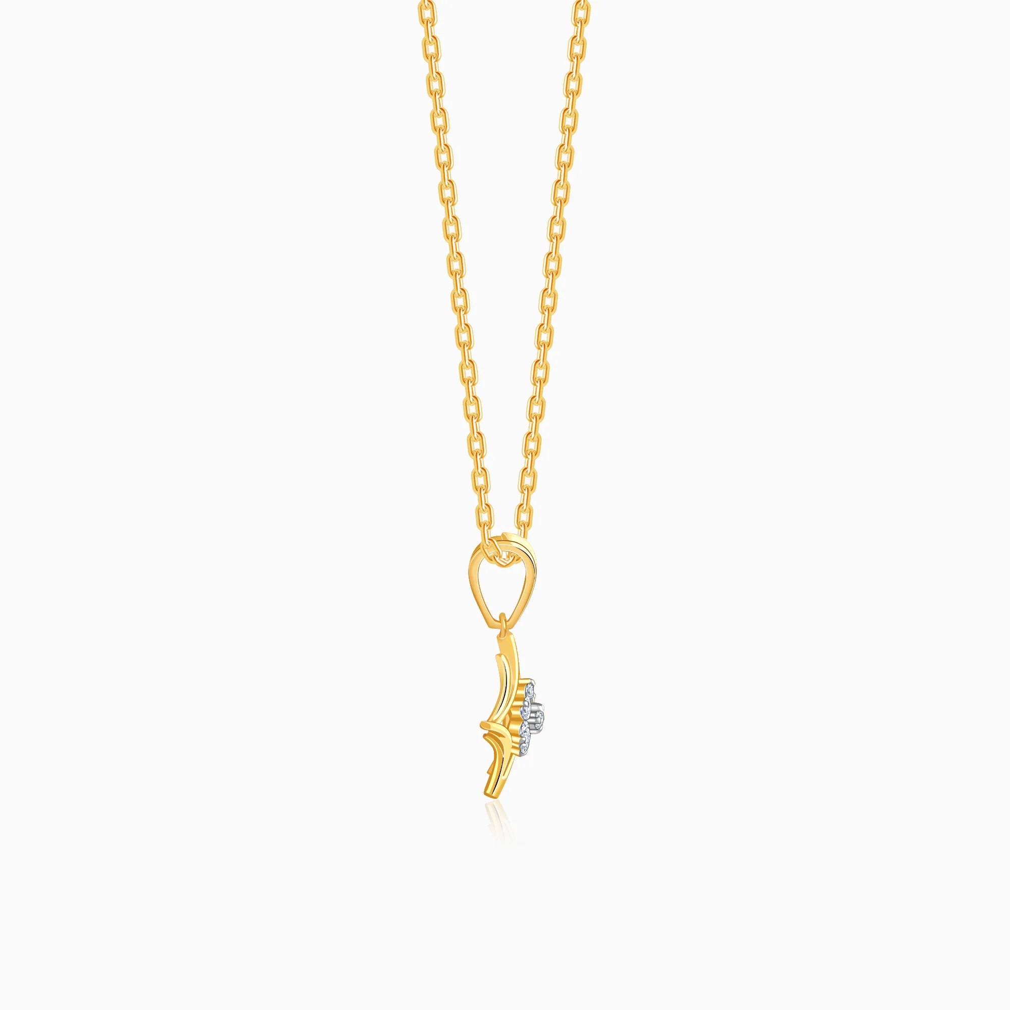 Gold Rhombus Floret Lab Grown Diamond Pendant - Image 5
