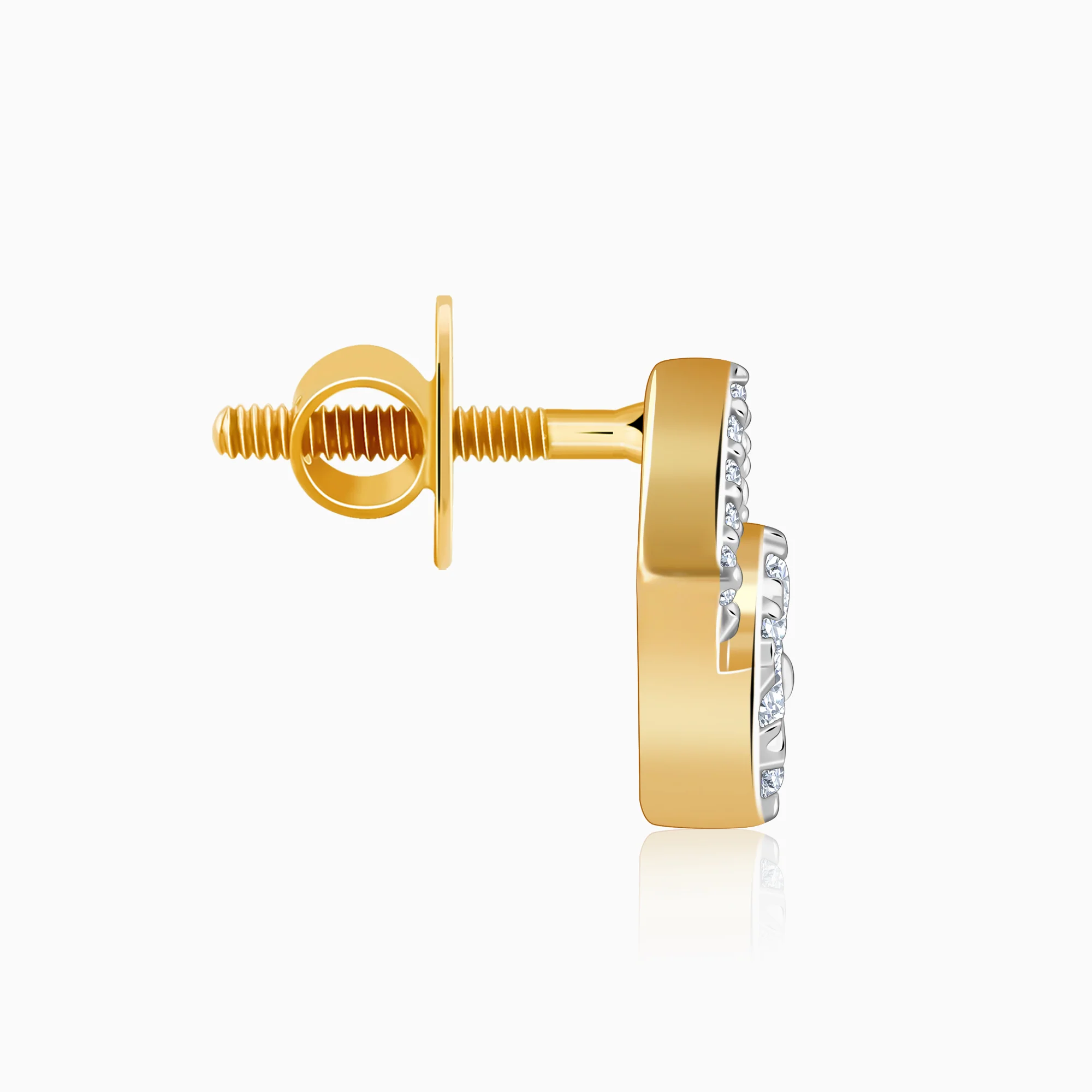 Gold Rhombus Sparkle Lab Grown Diamond Earrings - Image 5