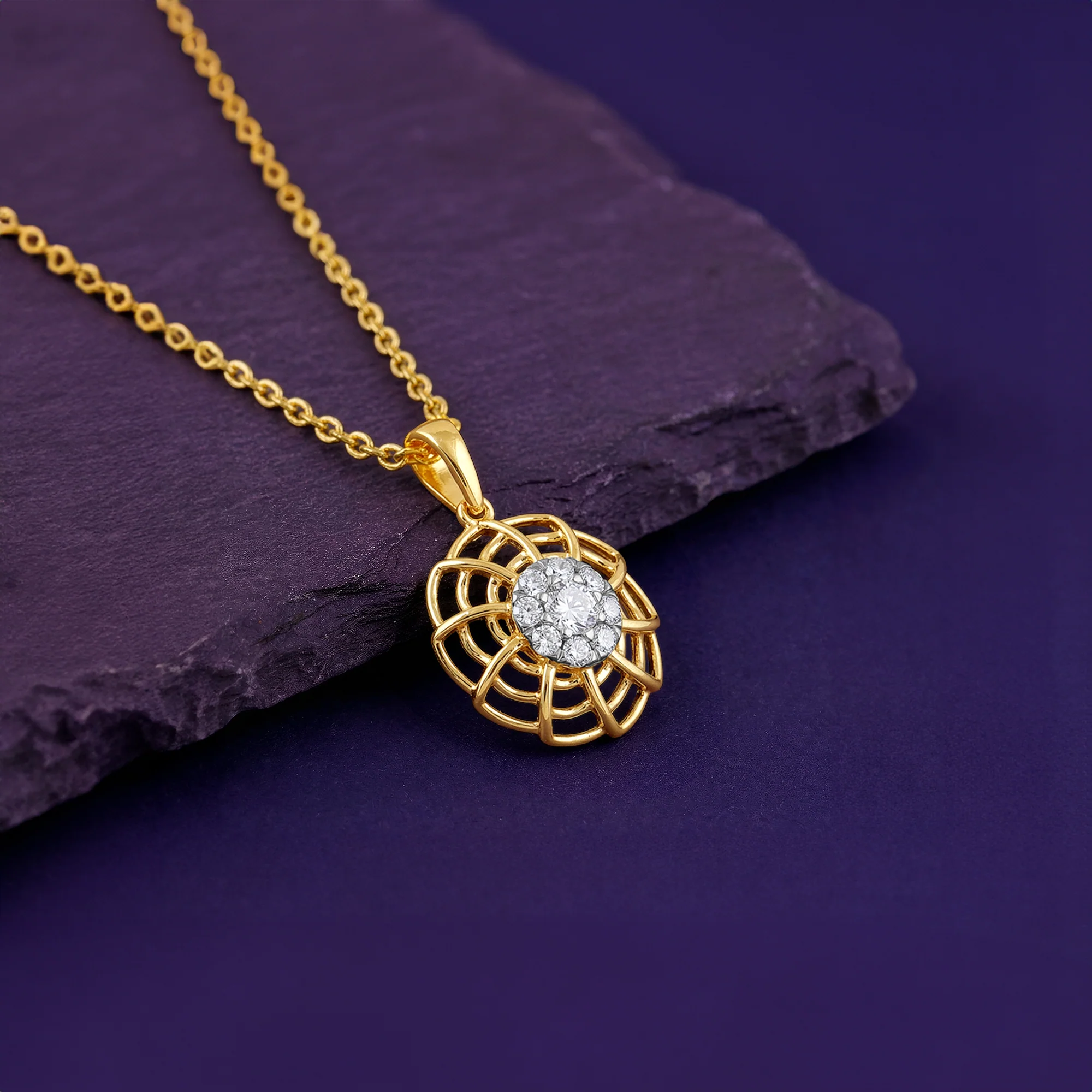 Gold Roxane Lab Grown Diamond Pendant - Image 2