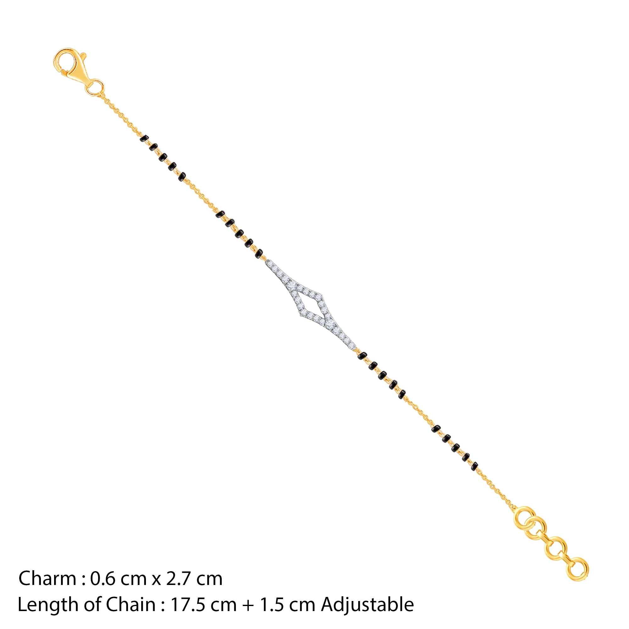 Gold Ruchira Mangalsutra Lab Grown Diamond Bracelet - Image 5
