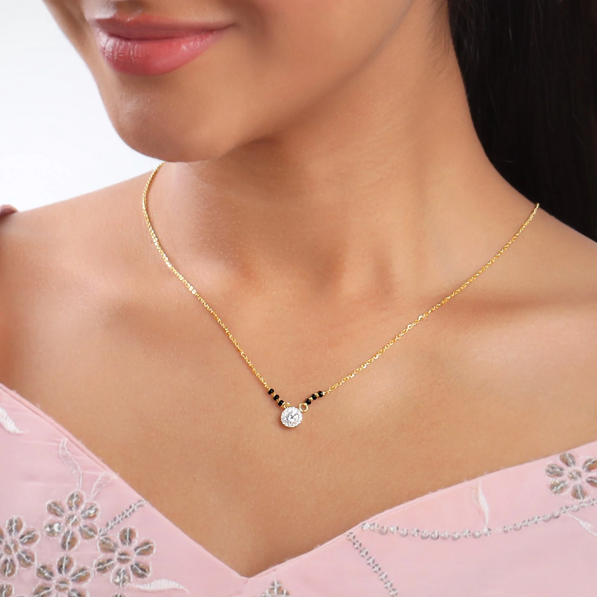 Gold Samantha Lab Grown Diamond Mangalsutra - Image 3