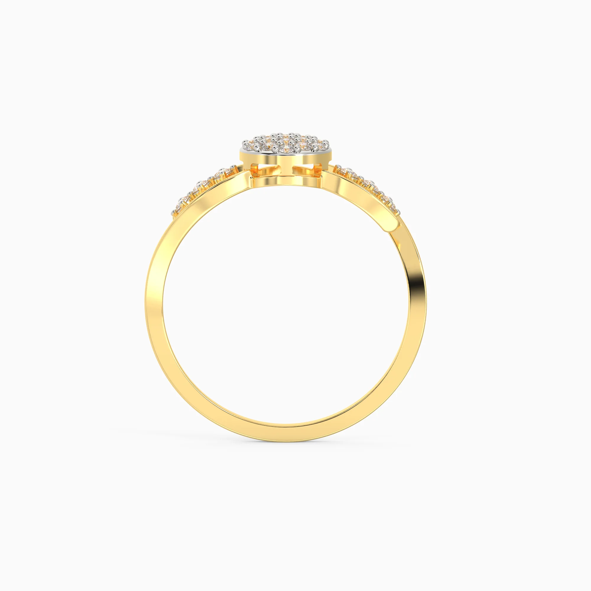 Gold Shining Cluster Diamond Ring - Image 6