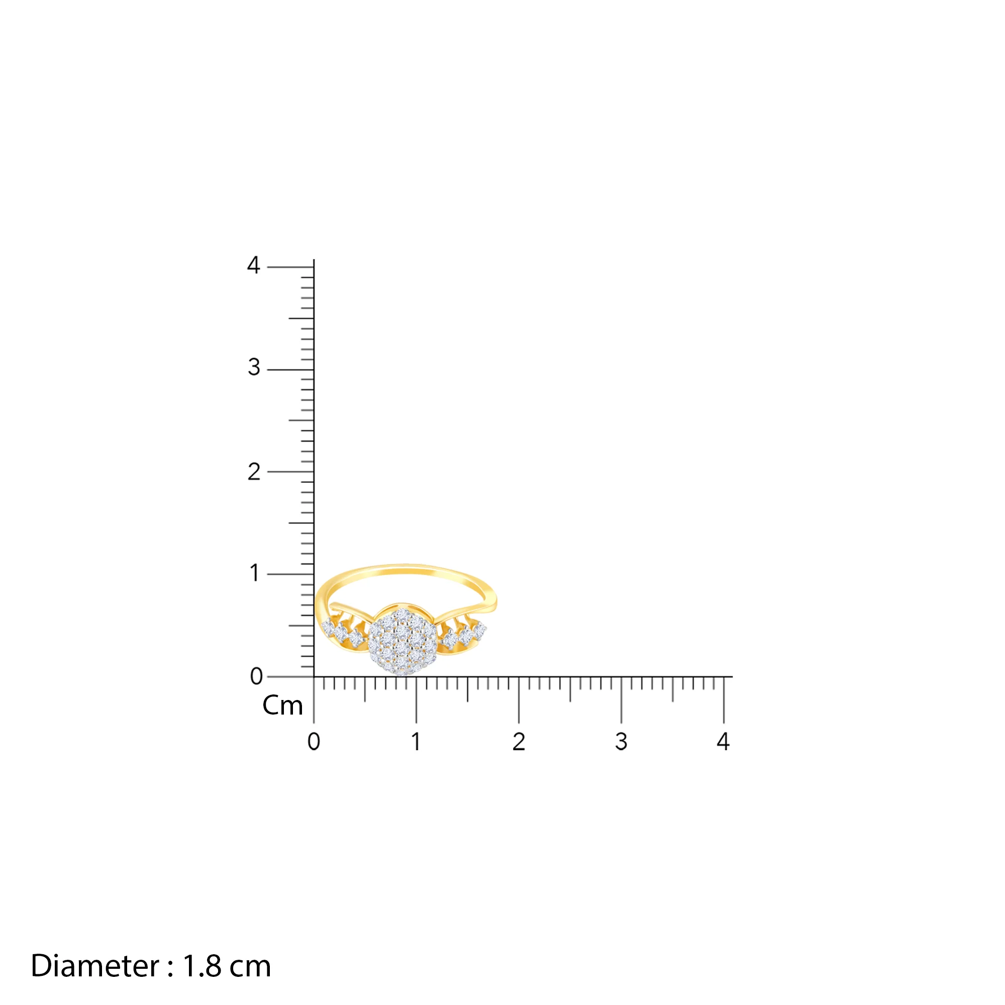 Gold Shining Cluster Diamond Ring - Image 7