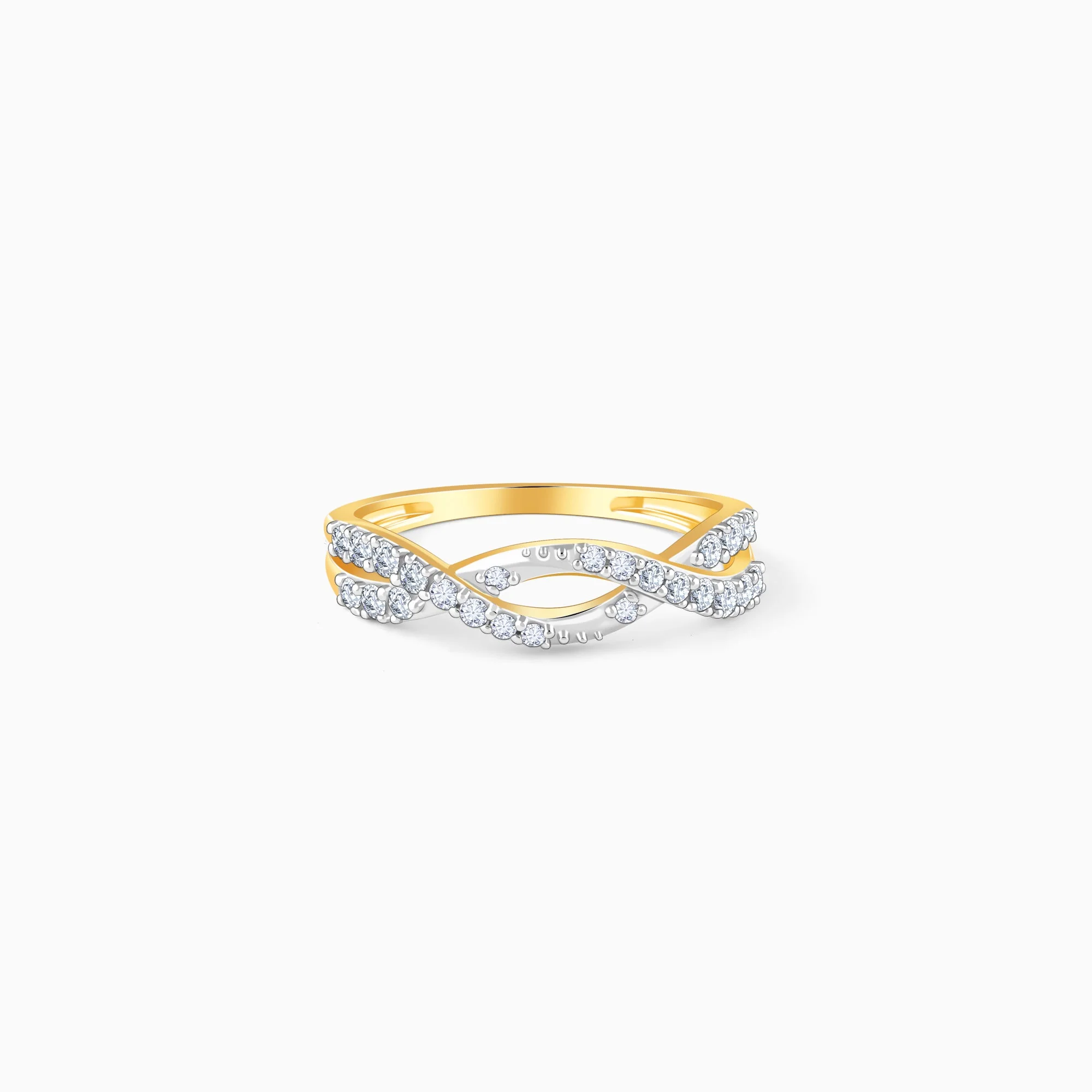 Gold Shining Twist Lab Grown Diamond Ring