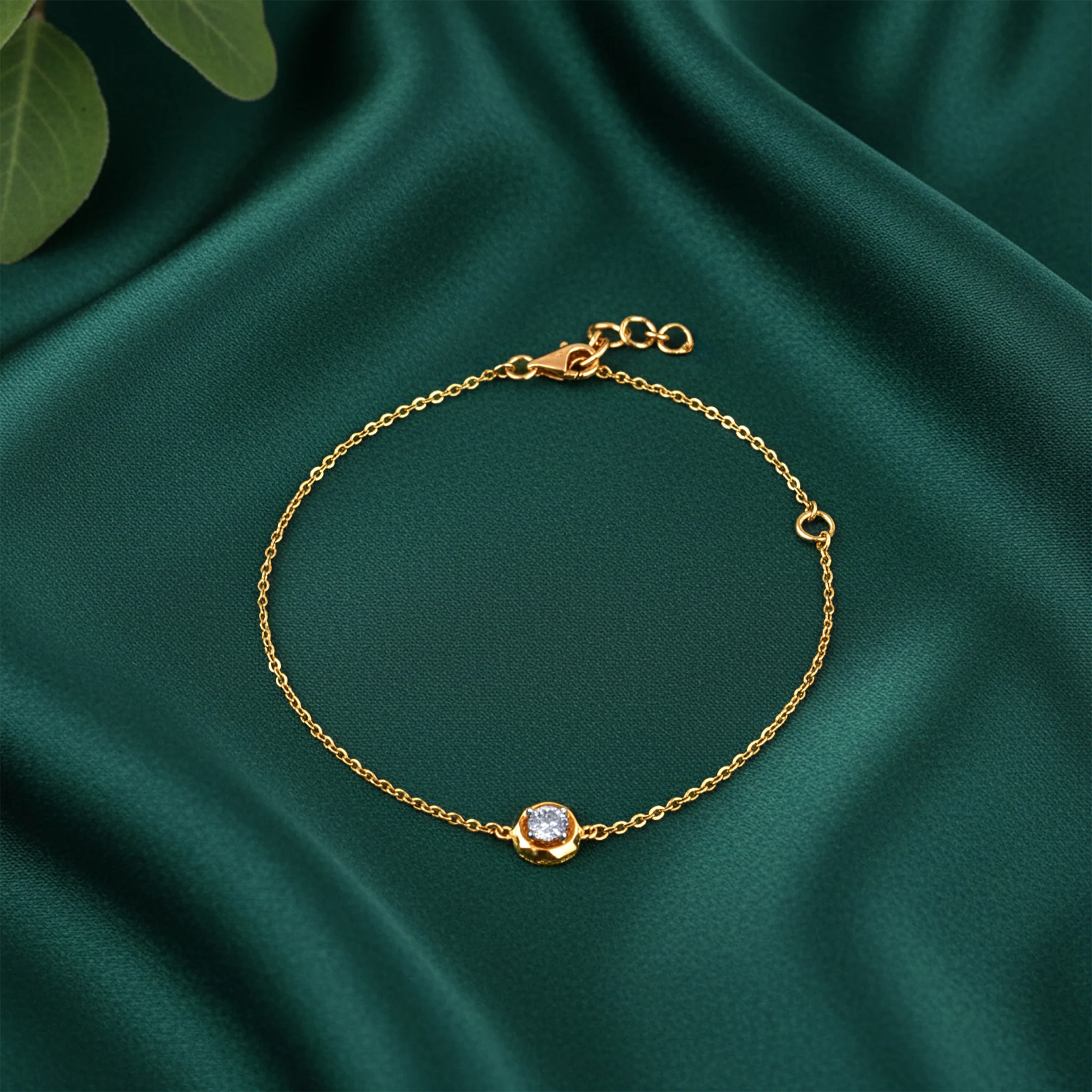 Gold Shinny Circle Lab Grown Diamond Bracelet - Image 2