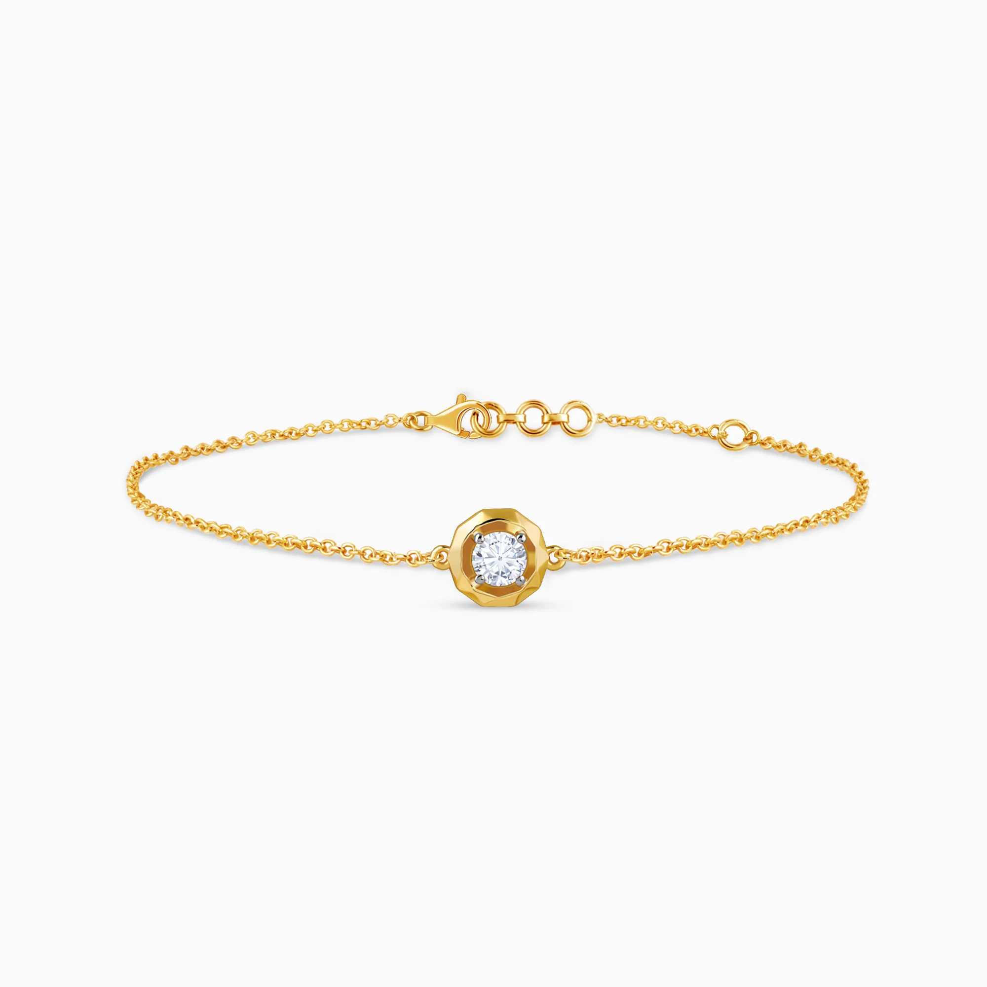 Gold Shinny Circle Lab Grown Diamond Bracelet - Image 4
