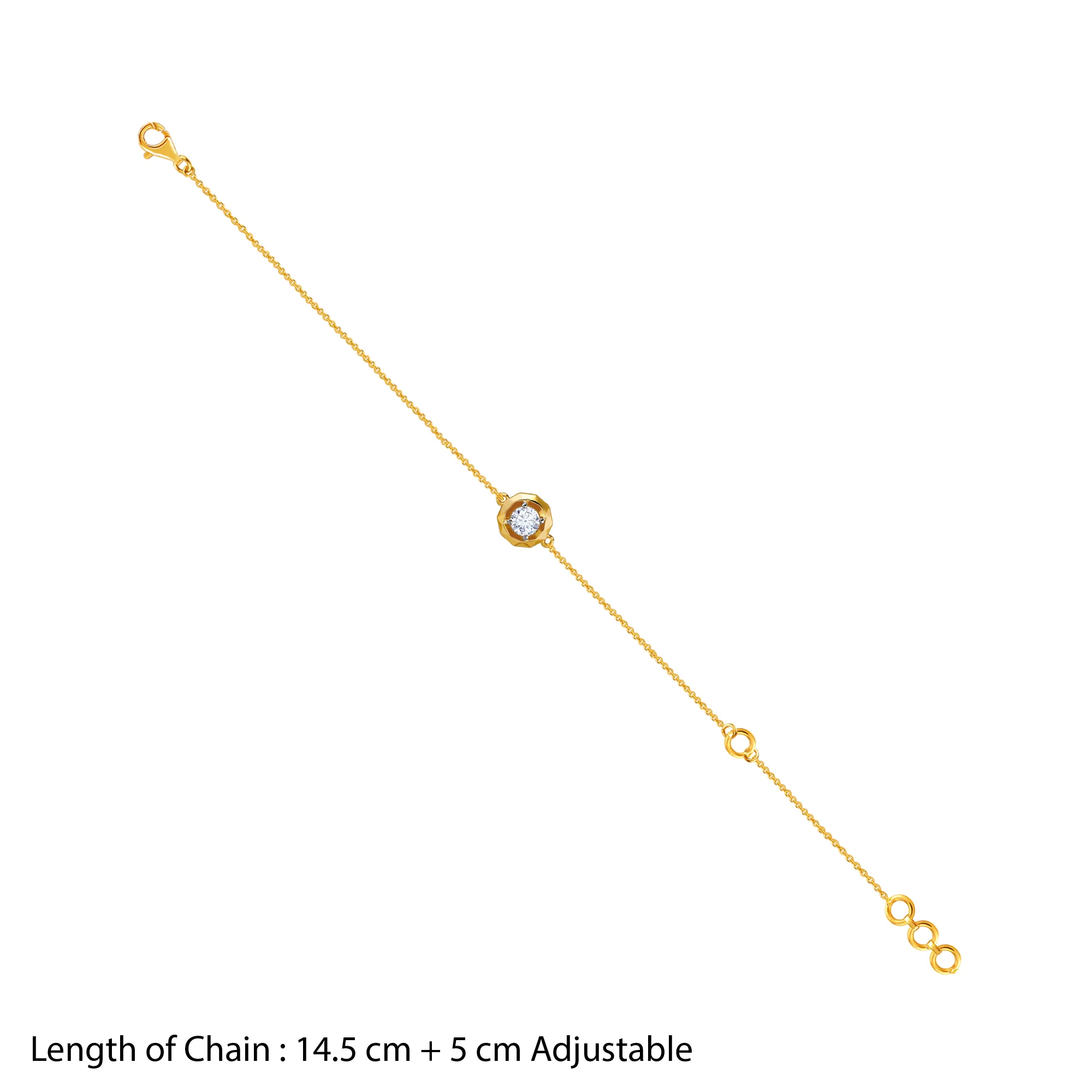 Gold Shinny Circle Lab Grown Diamond Bracelet - Image 5