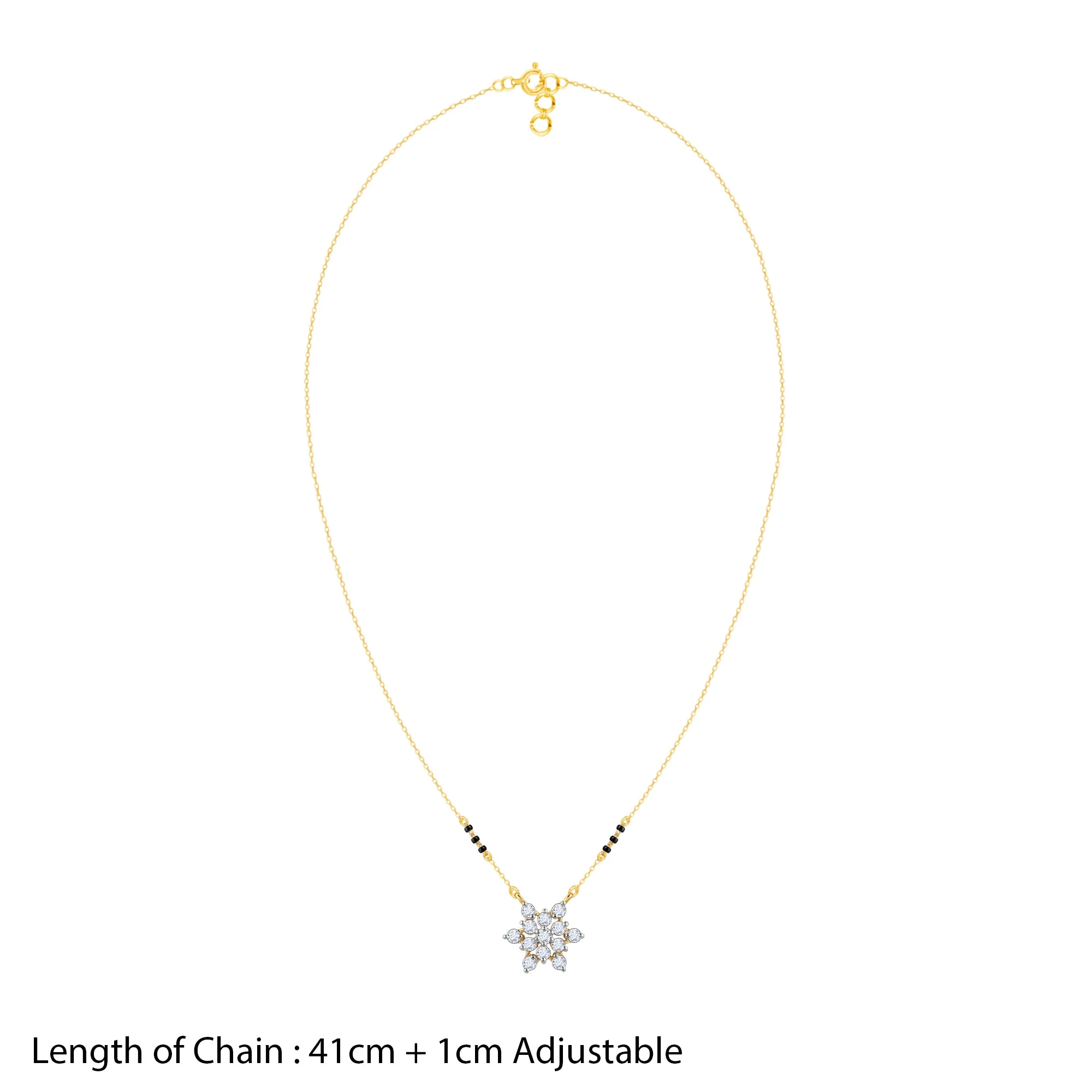 Gold Shubh Lagn Lab Grown Diamond Mangalsutra - Image 5