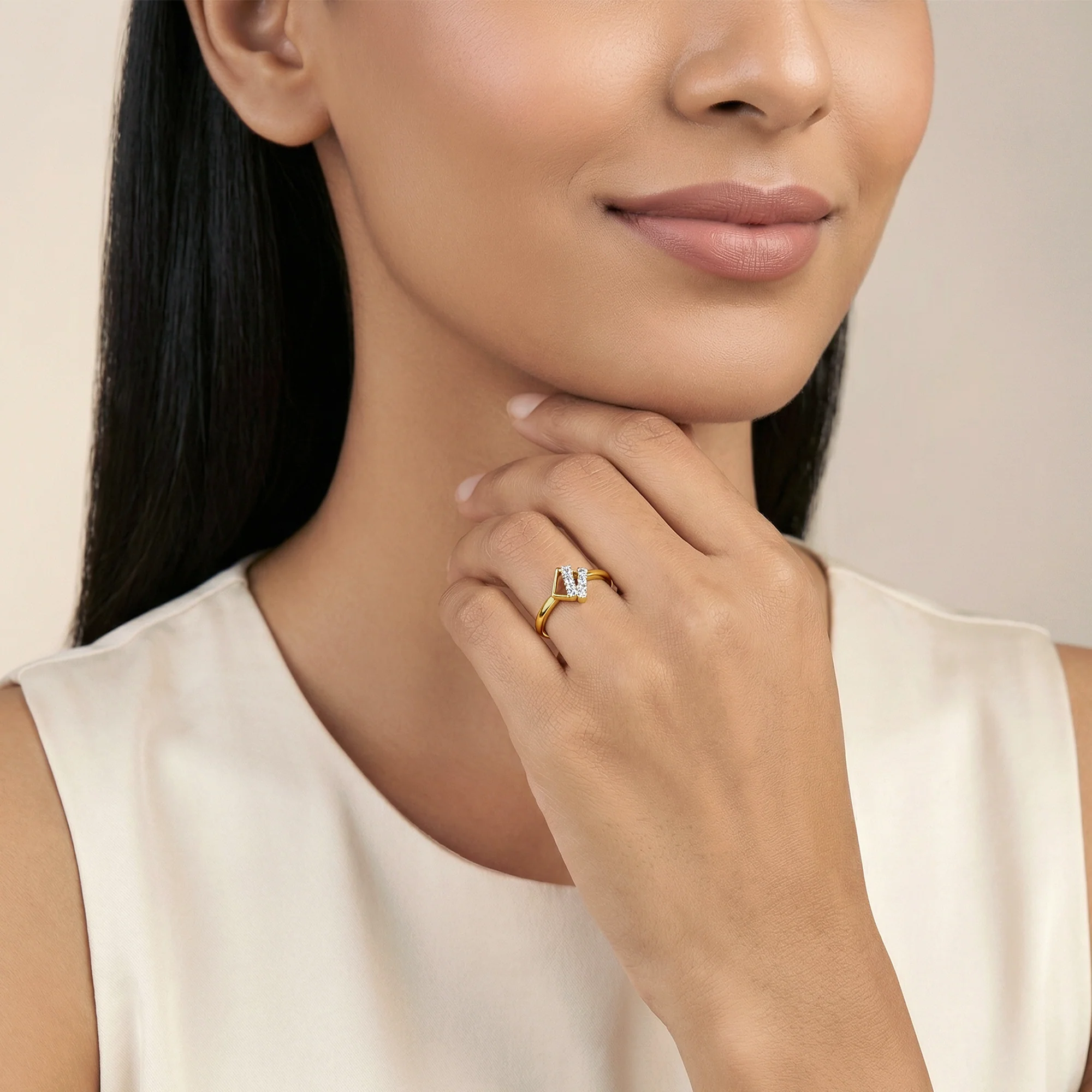 Gold Slant Theory Lab Grown Diamond Ring (Size 12) - Image 3