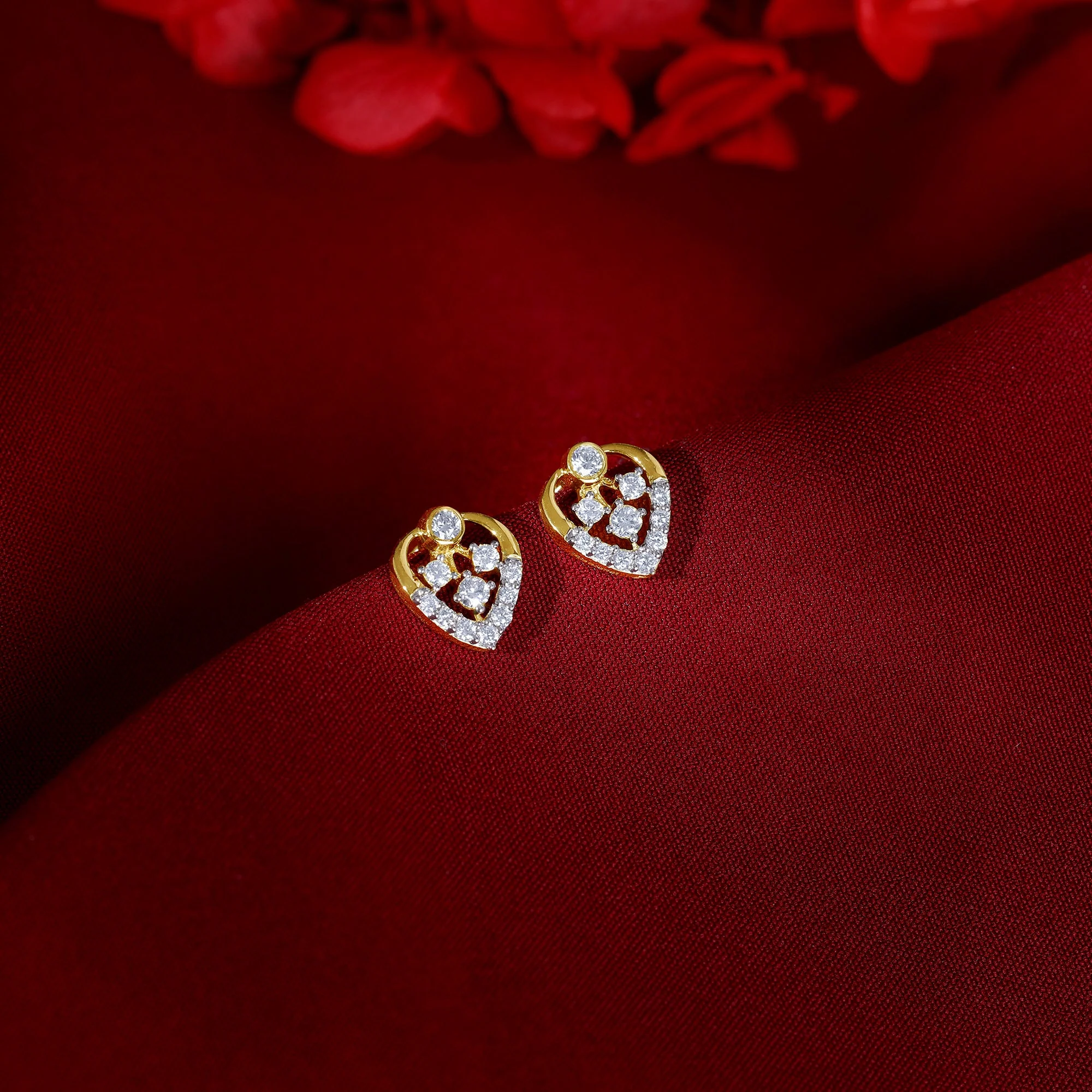 Gold Sleek Leaf Lab Grown Diamond Studs - Image 2