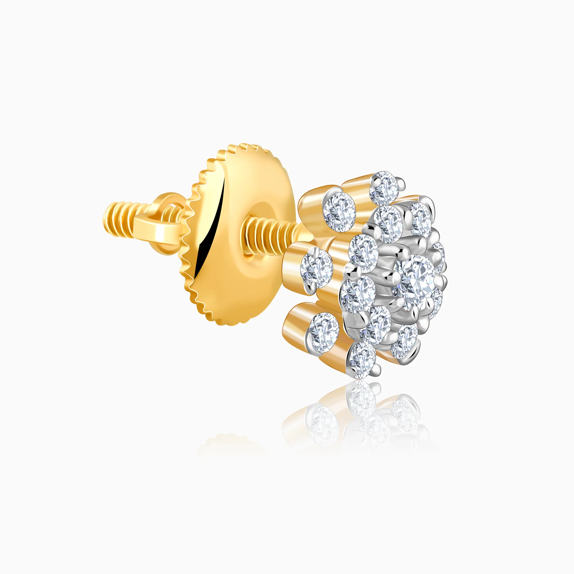 Gold Snowbloom Spark Lab Grown Diamond Studs - Image 4
