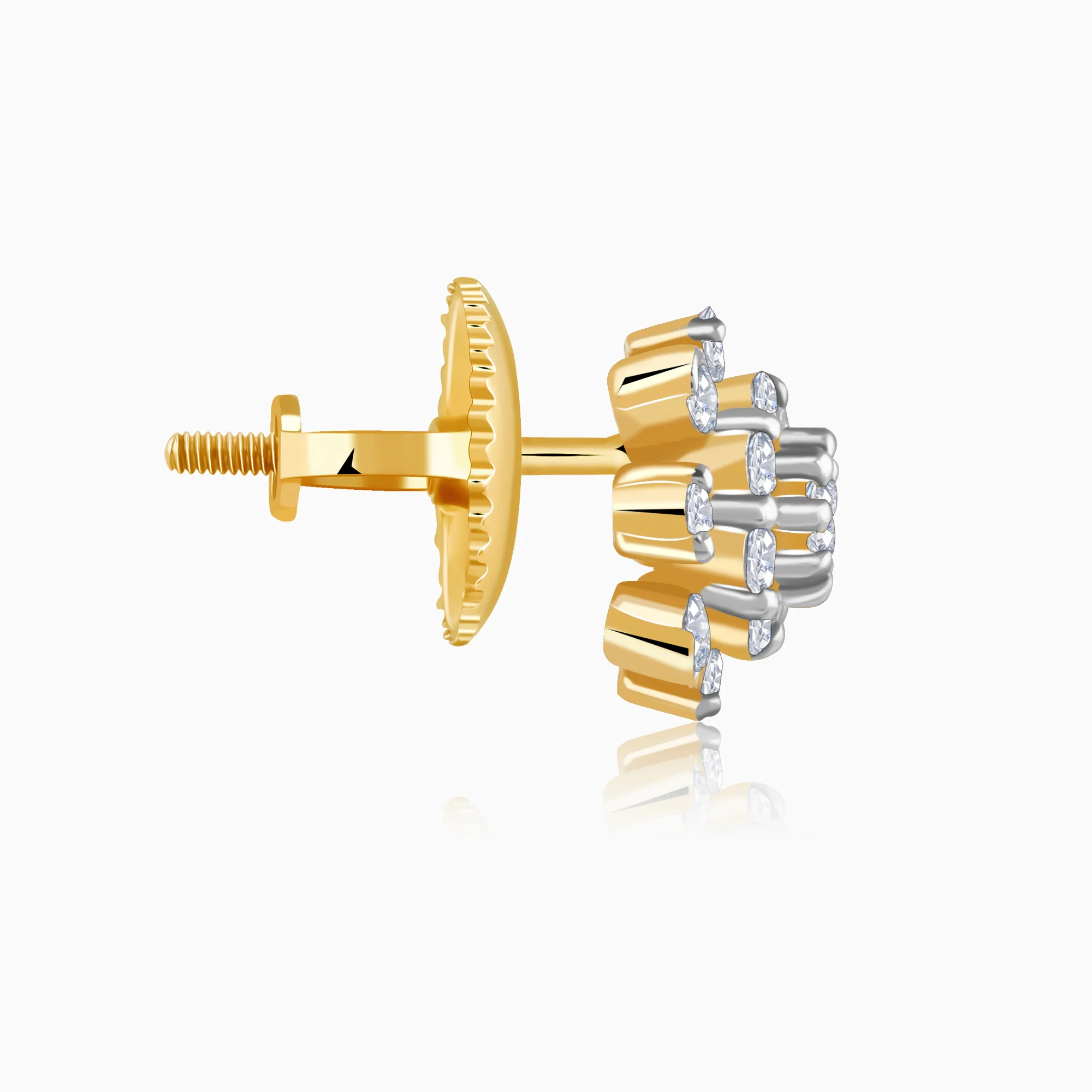 Gold Snowbloom Spark Lab Grown Diamond Studs - Image 5
