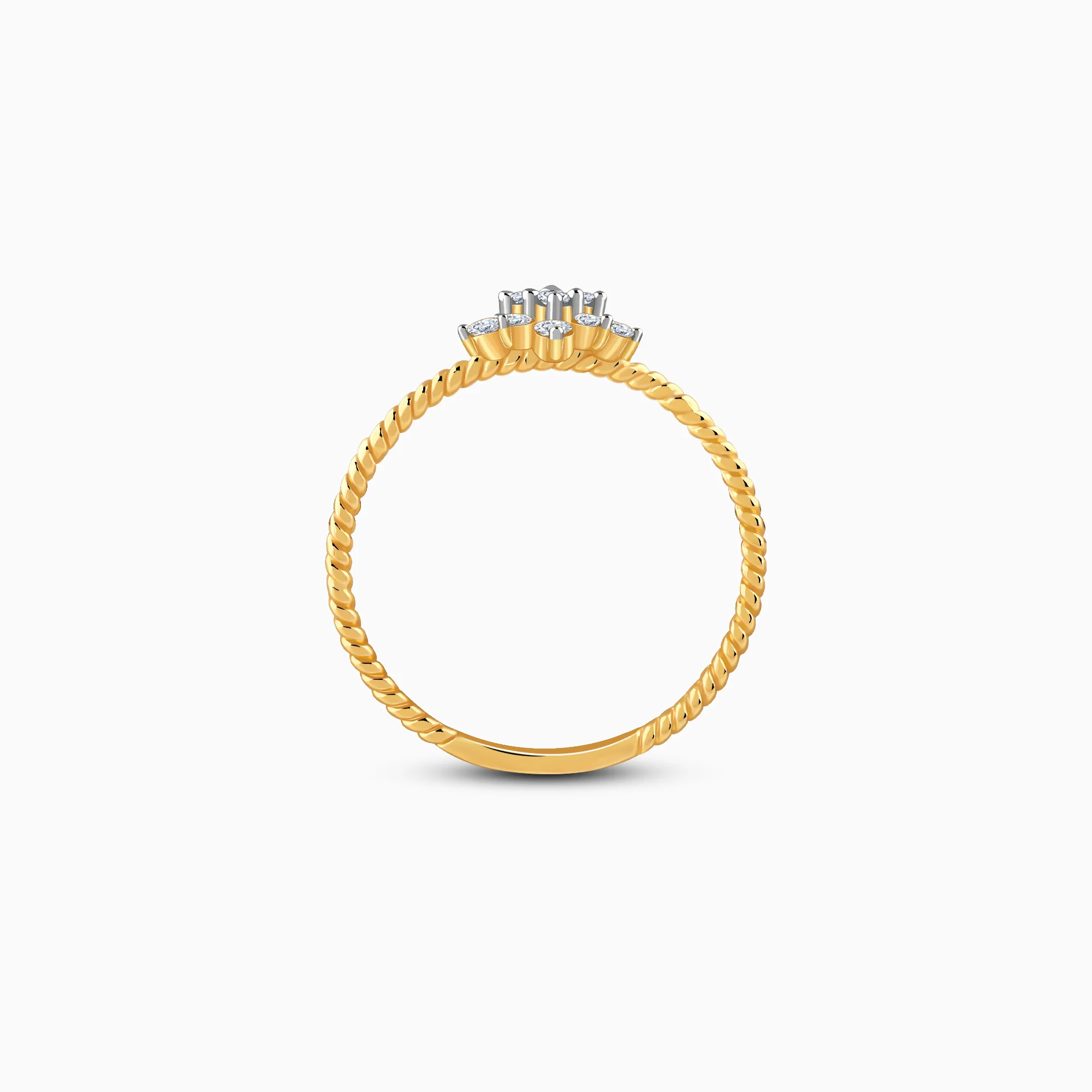 Gold Snowflake Beaded Lab Grown Diamond Ring - Image 5