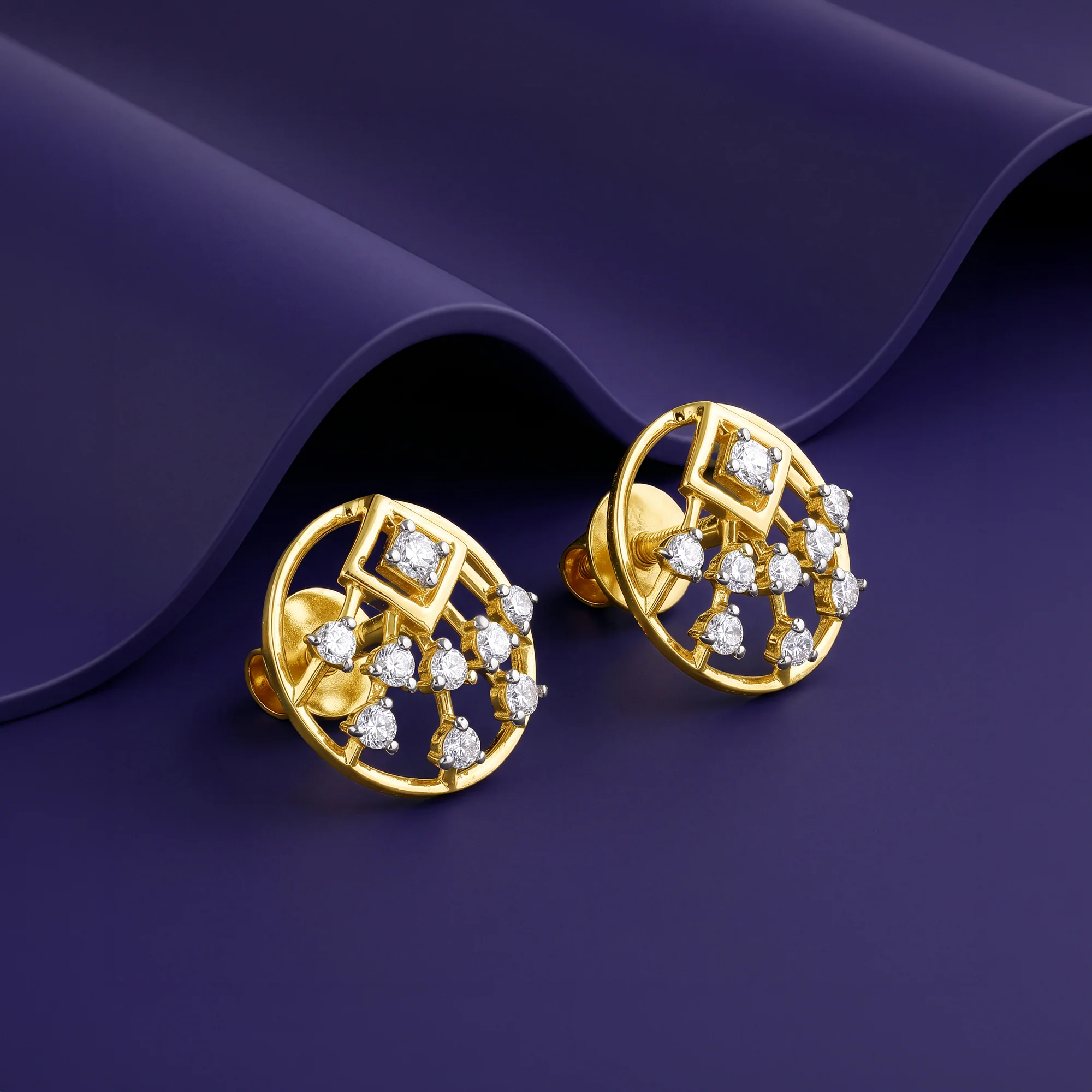 Gold Solene Lab Grown Diamond Earrings - Image 2