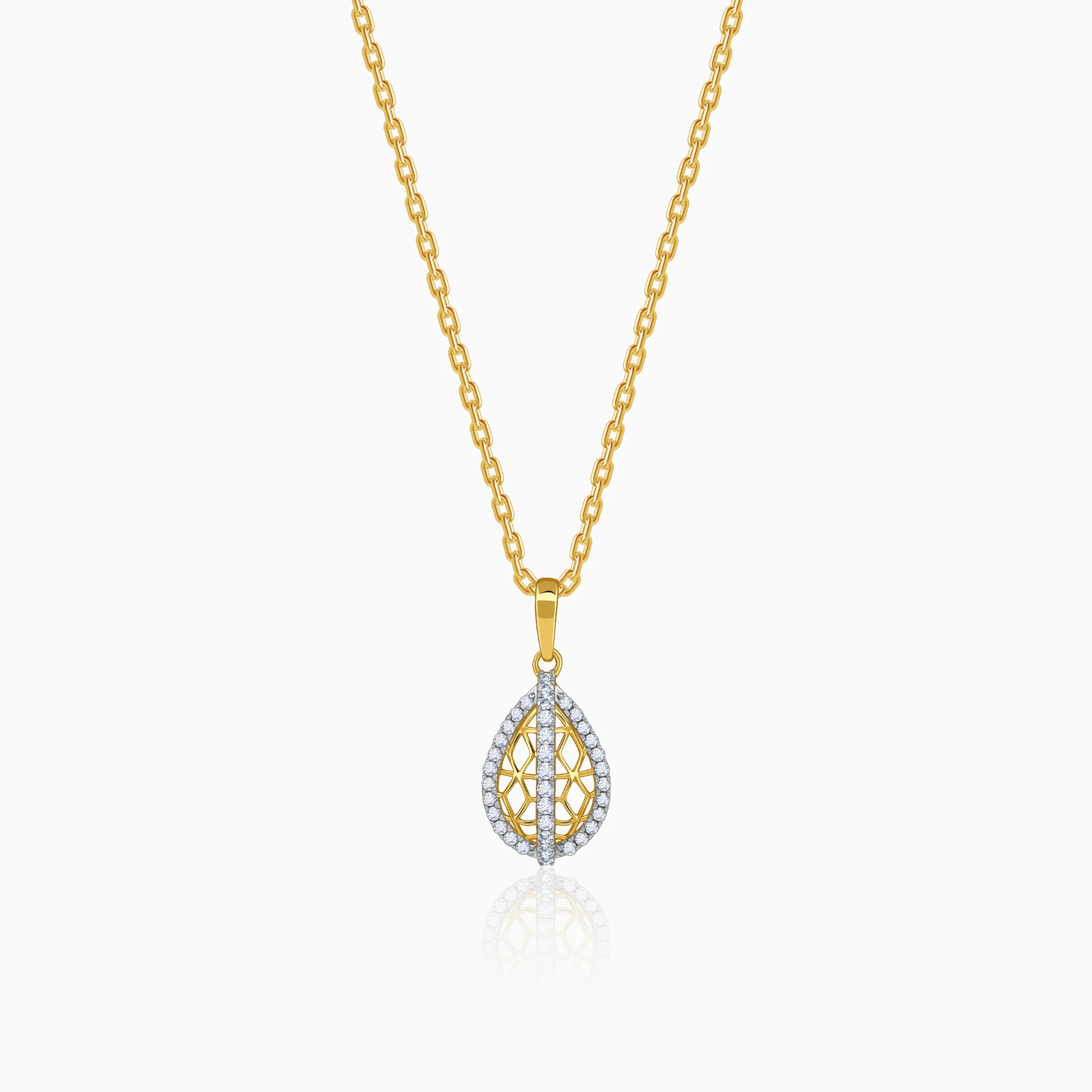 Gold Solene Tear Lab Grown Diamond Pendant