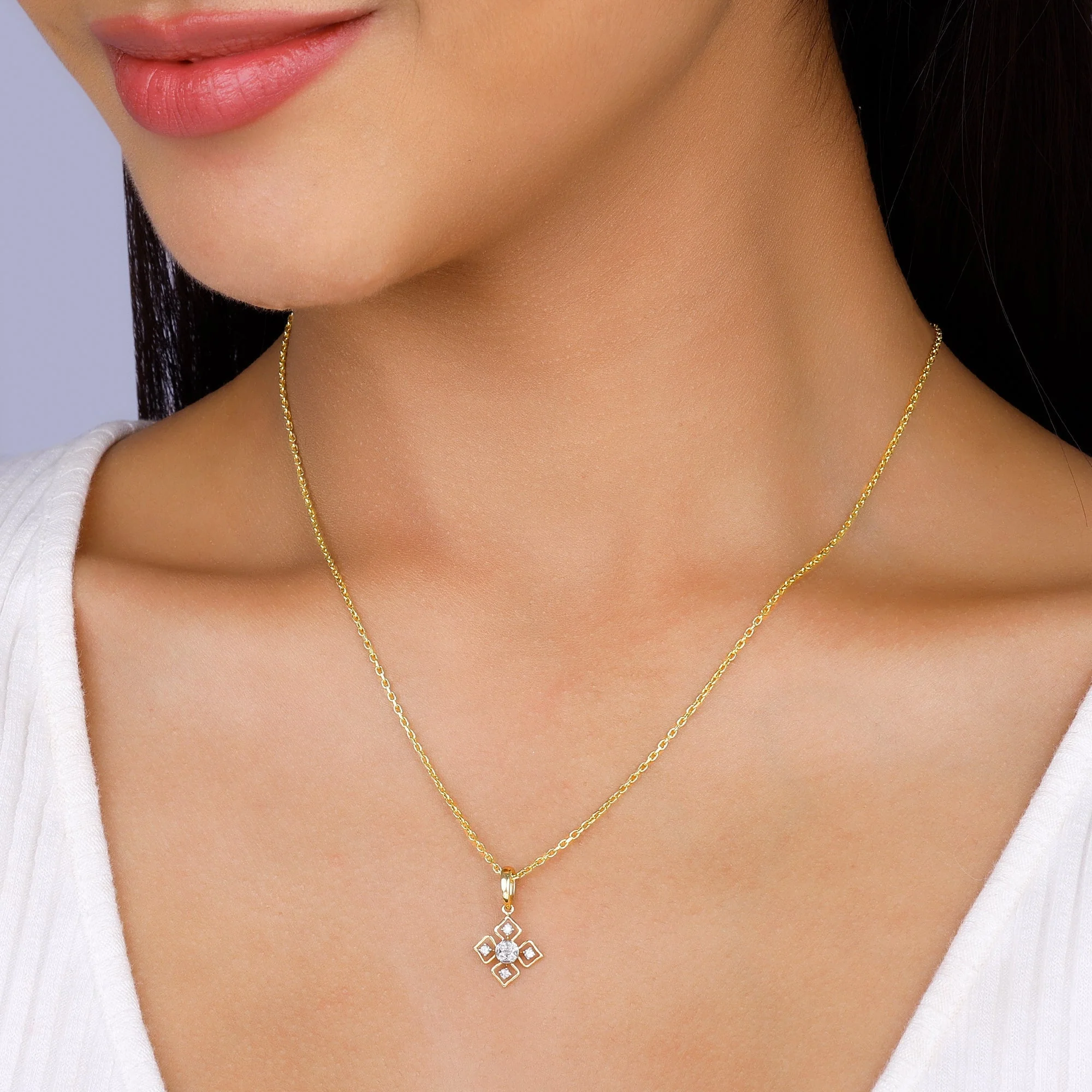 Gold Dazzling Diamond Pendant - Image 3