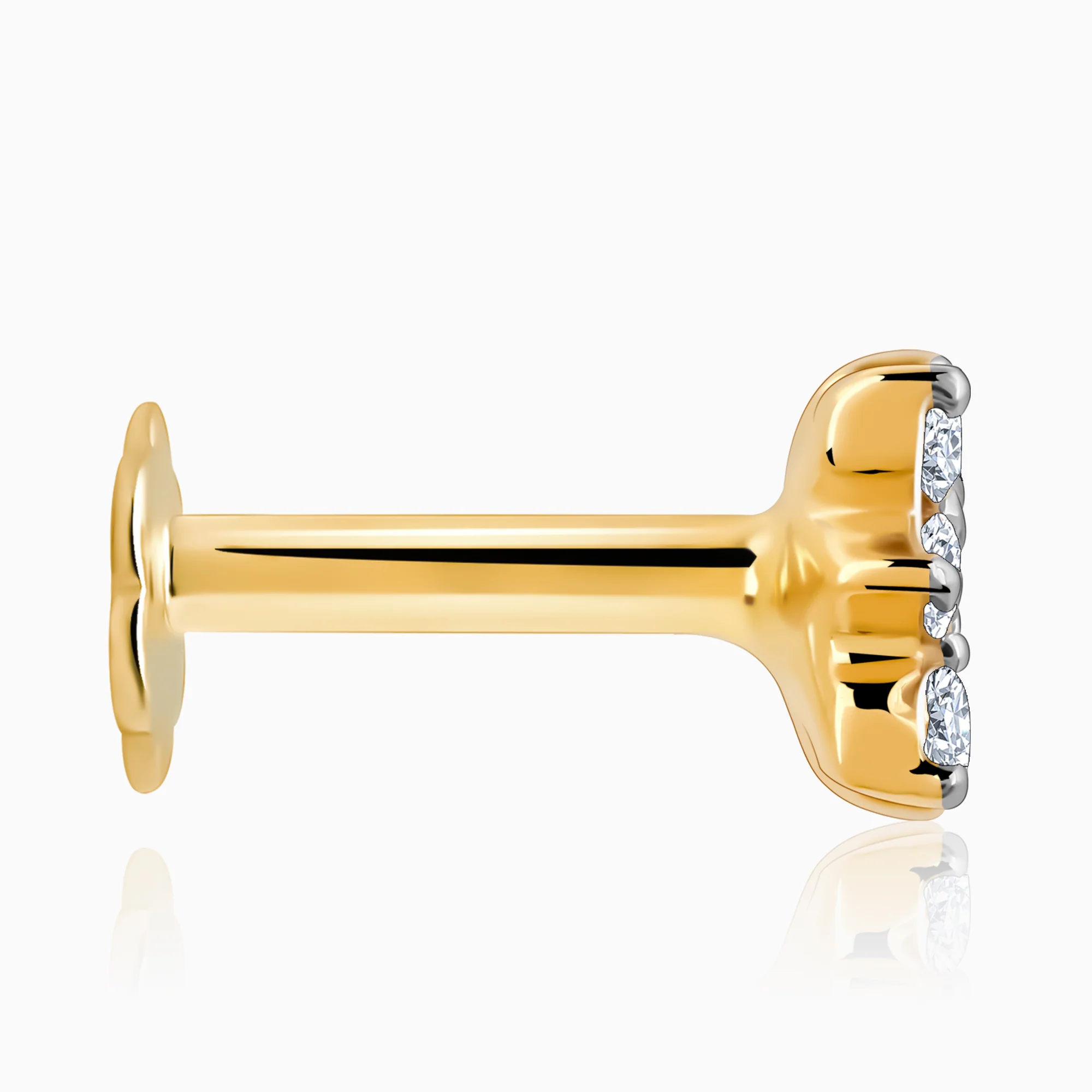 Gold Square Radiance Diamond Nose Pin - Image 5
