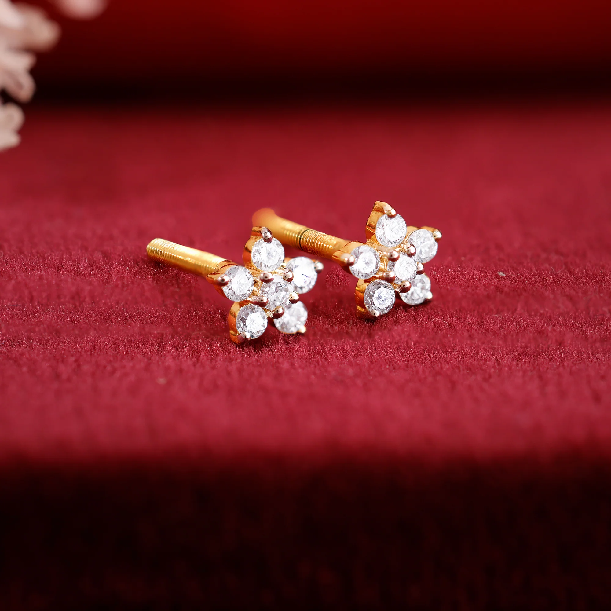 Gold Star Lab Grown Diamond Earrings - Image 2
