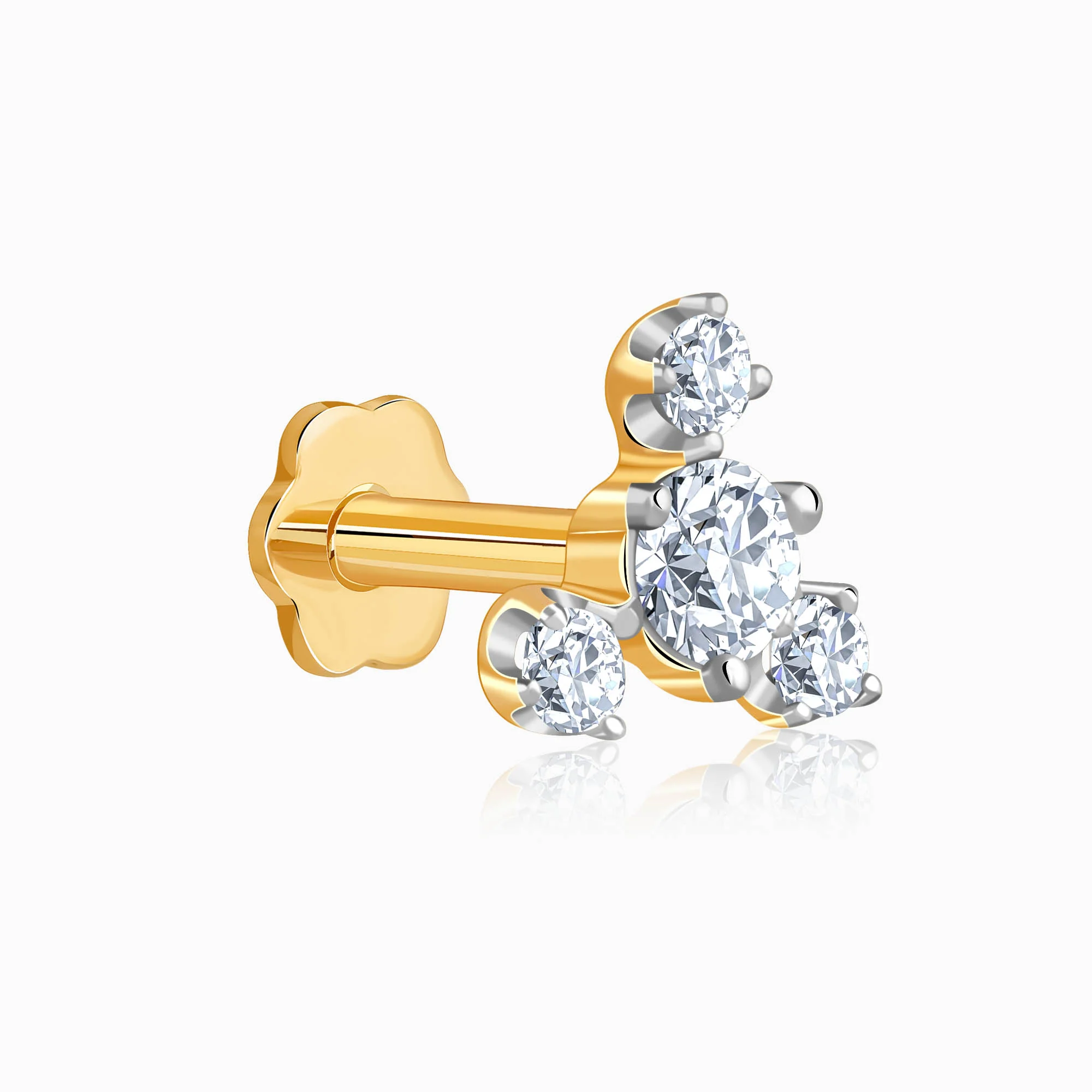 Gold Starlit Lab Grown Diamond Nosepin - Image 4