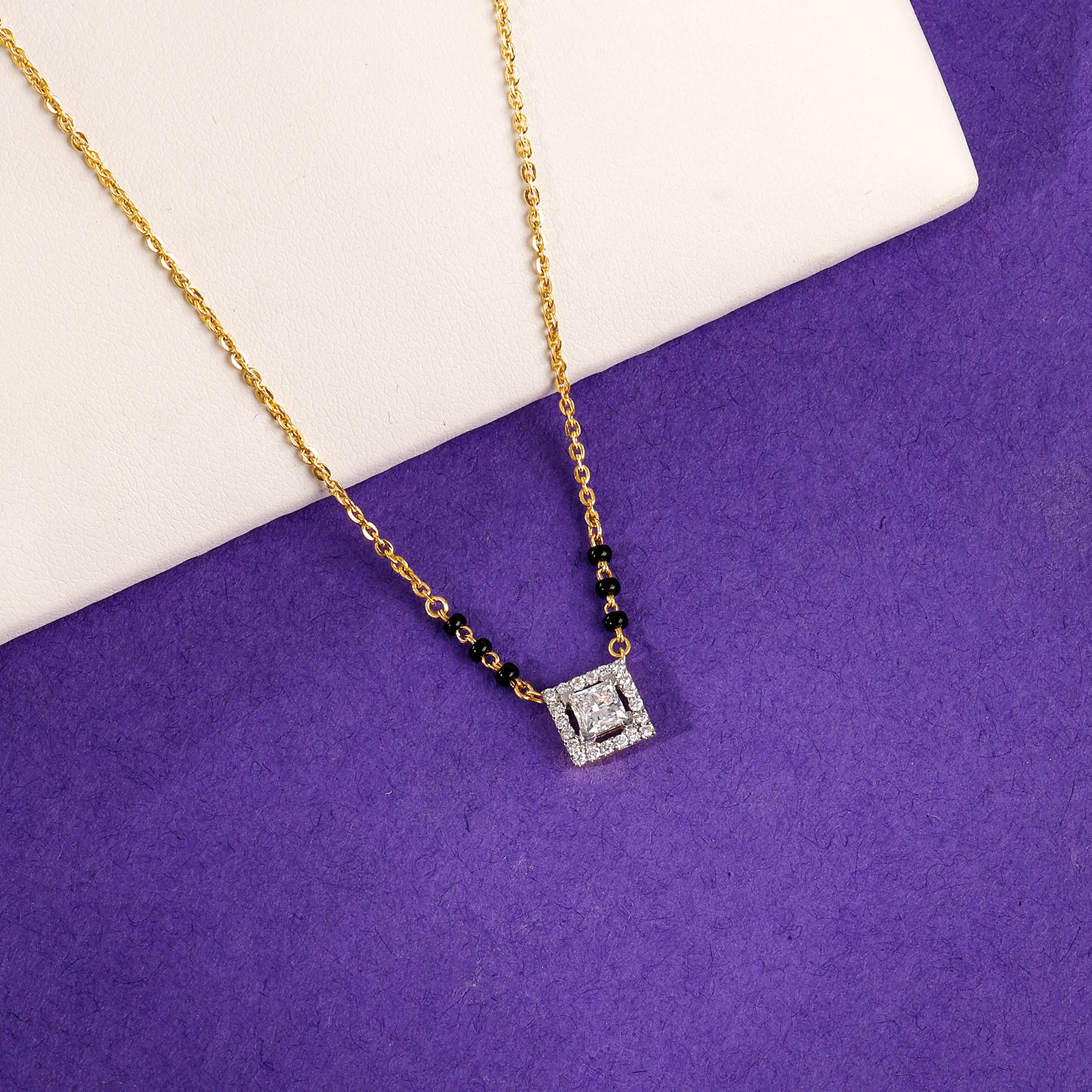 Gold Sumathi Lab Grown Diamond Mangalsutra - Image 2