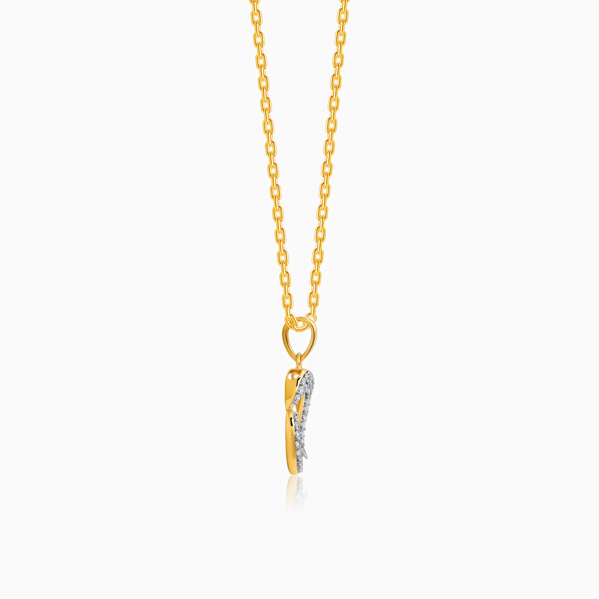 Gold Swaying Heart Lab Grown Diamond Pendant - Image 5
