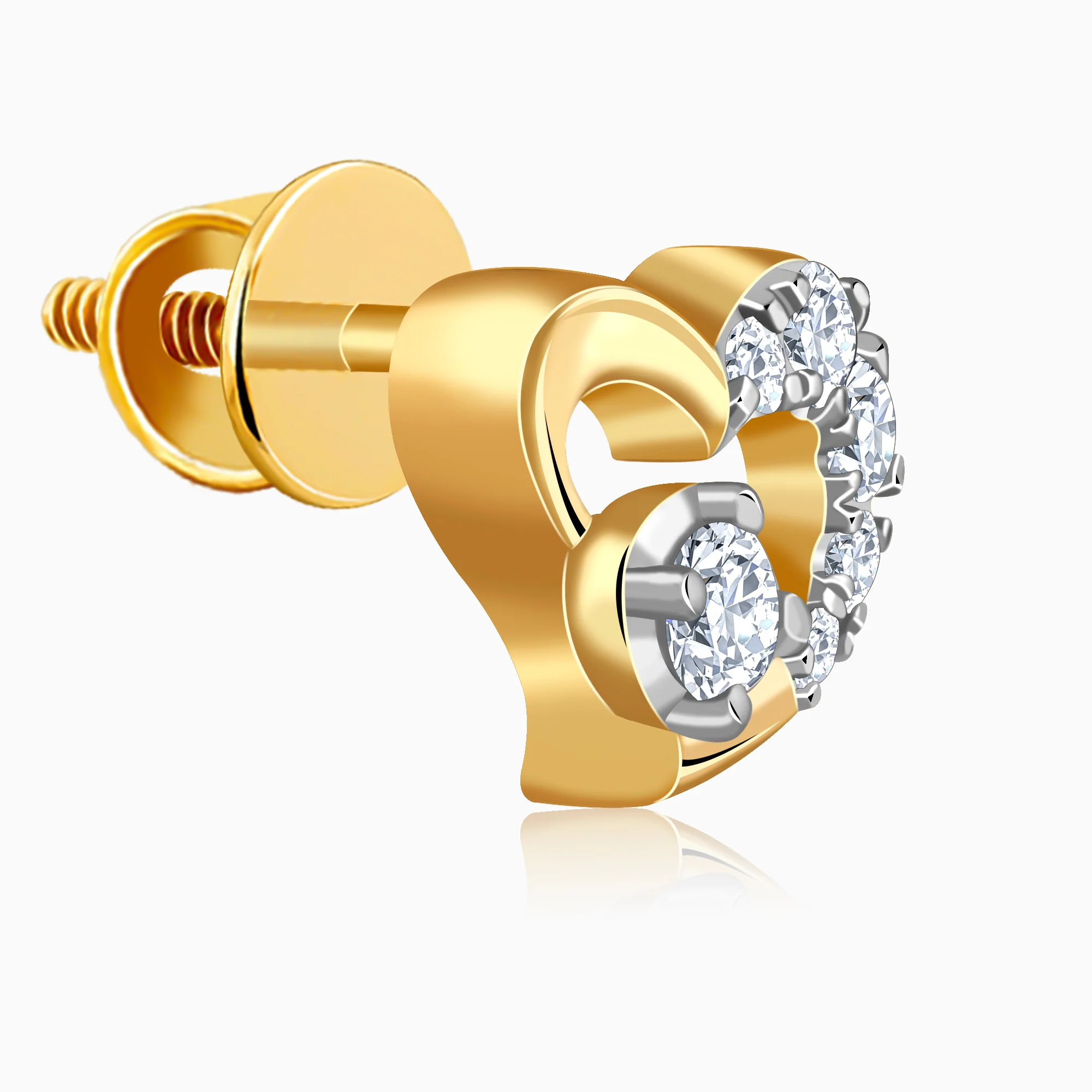 Gold Sweetheart Lab Grown Diamond Earrings - Image 4