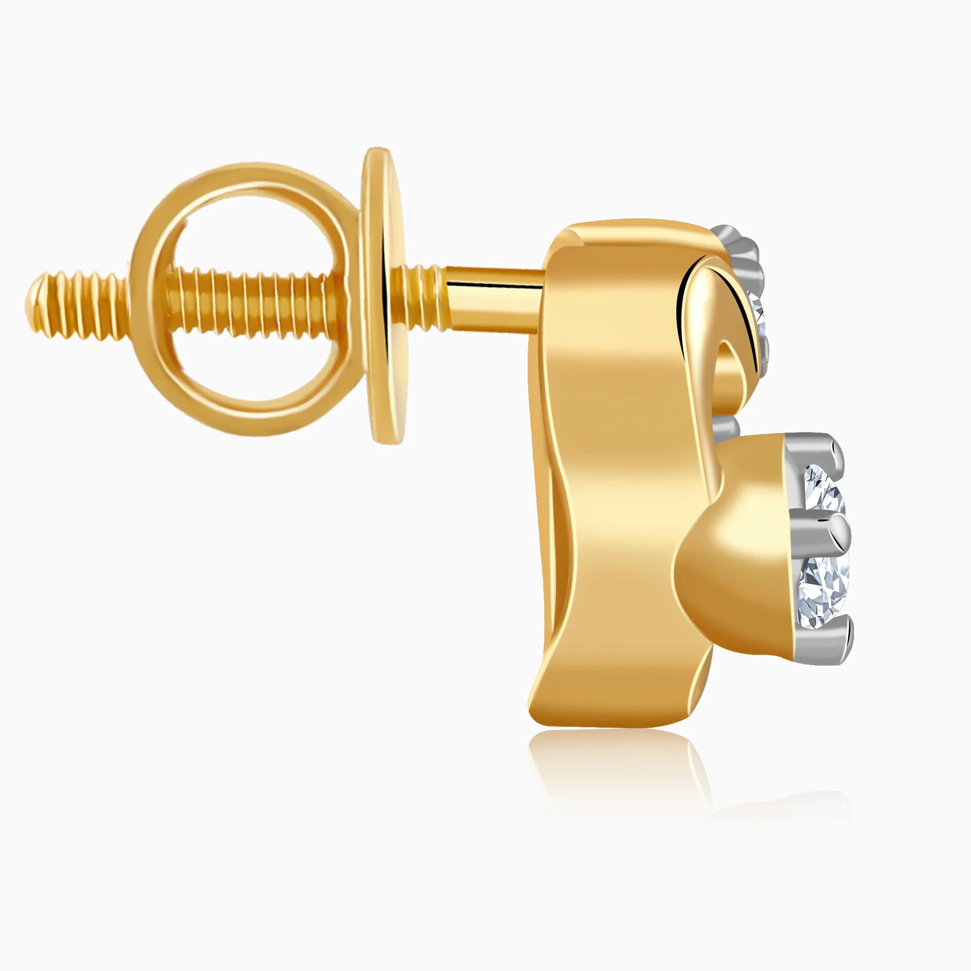 Gold Sweetheart Lab Grown Diamond Earrings - Image 5