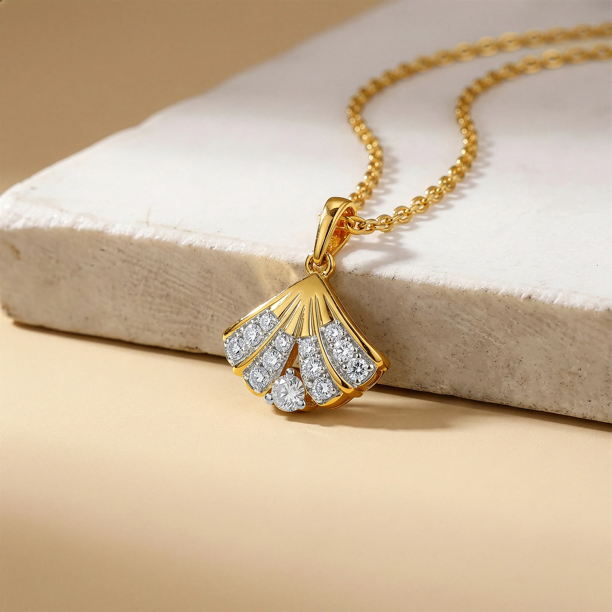 Gold Tidewing Lab Grown Diamond Pendant - Image 2