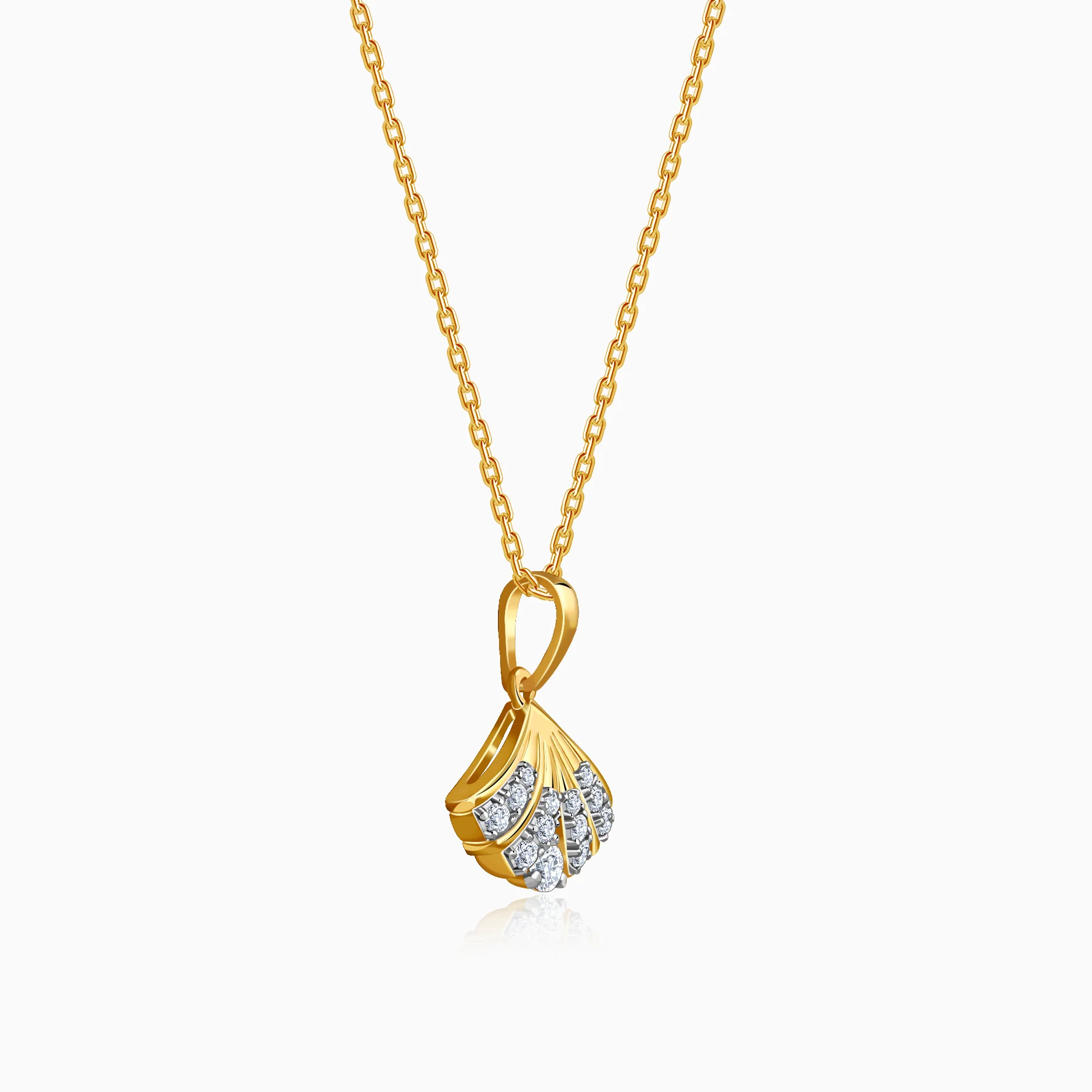 Gold Tidewing Lab Grown Diamond Pendant - Image 4