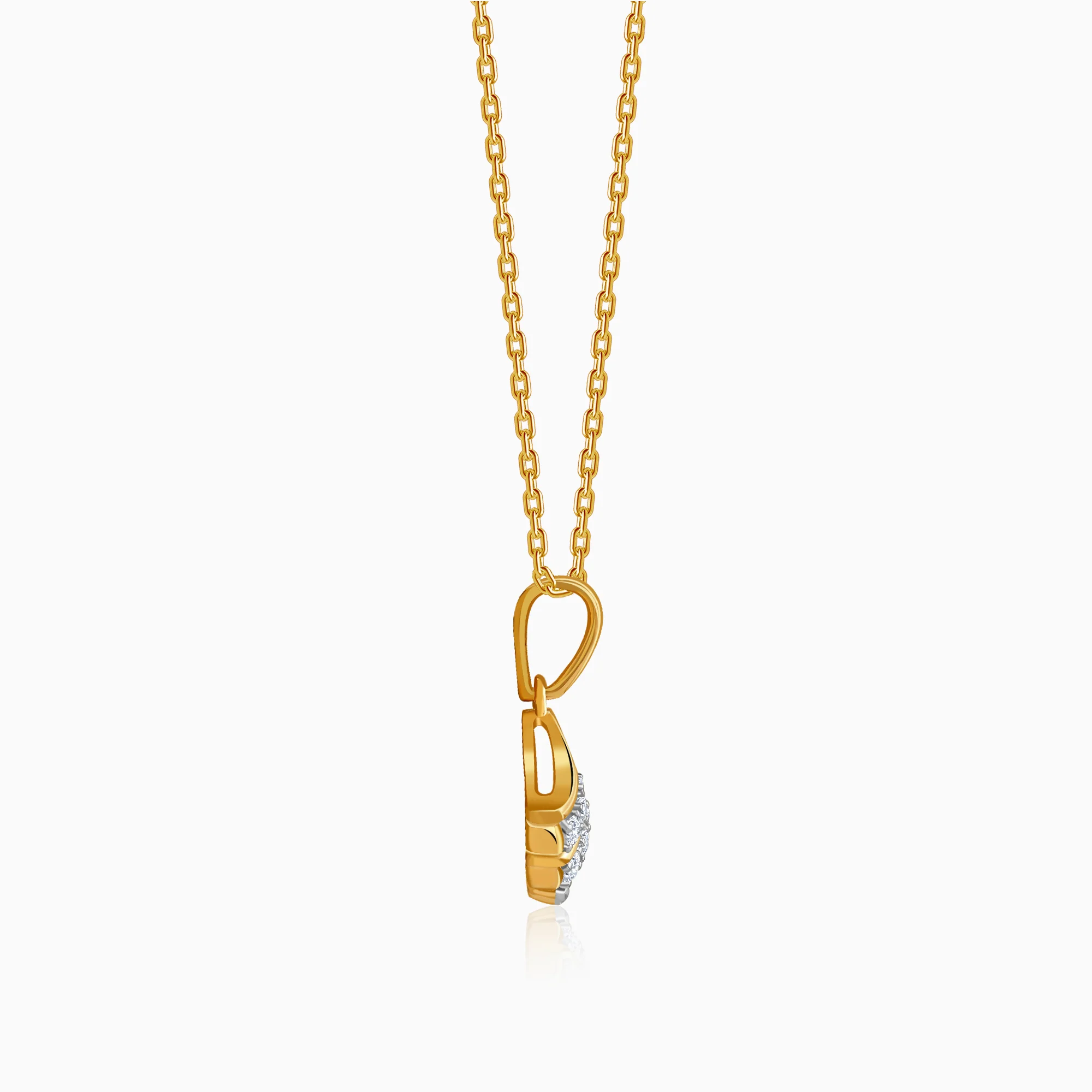 Gold Tidewing Lab Grown Diamond Pendant - Image 5